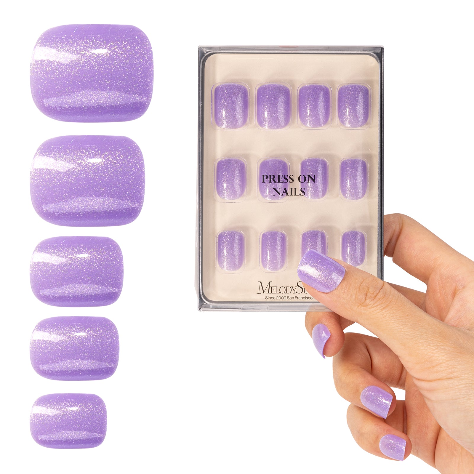 Press on nails purple newest