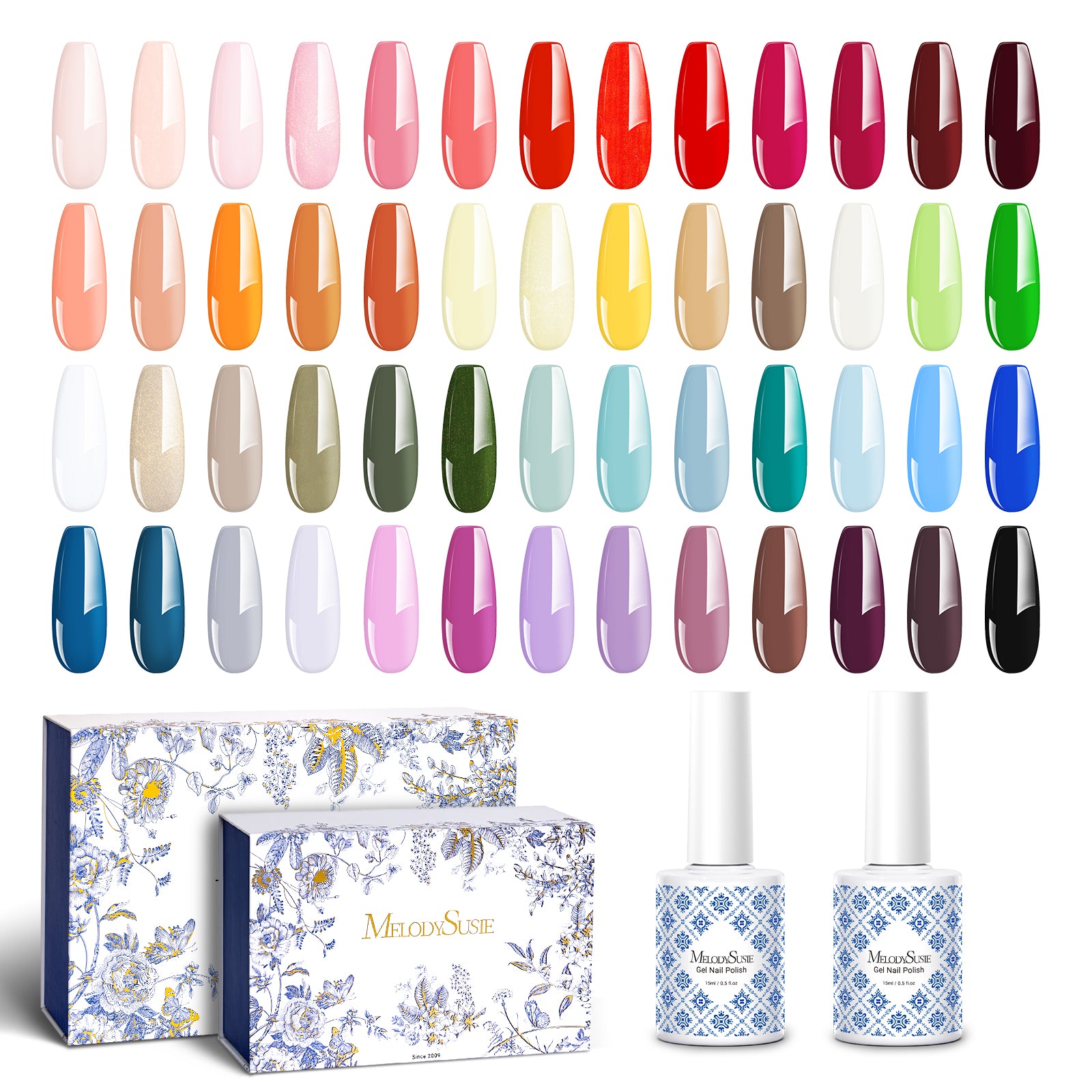 Fleurwee Plant-Based Gel Nail Polish Set - 52 Colors