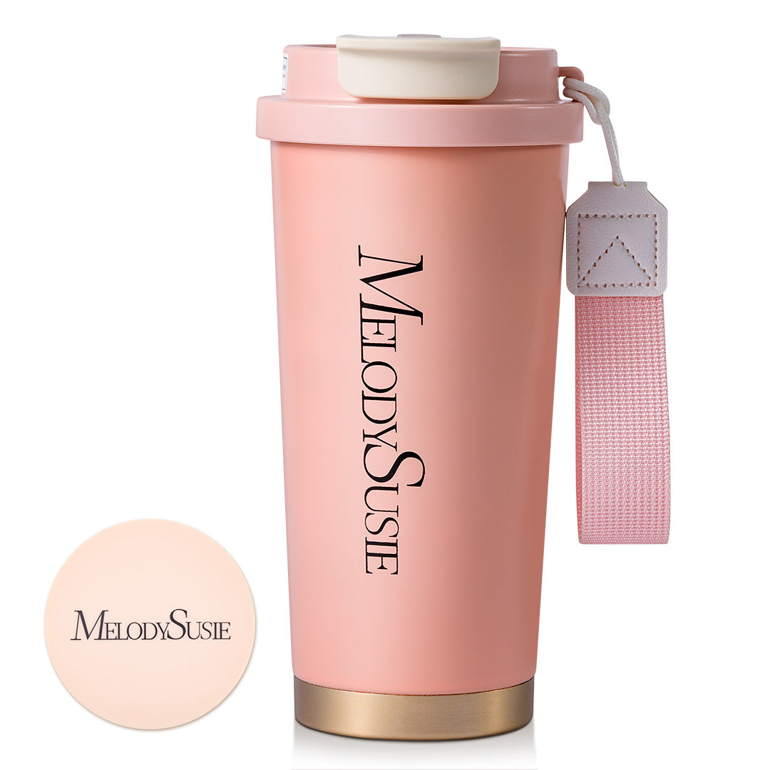 MelodySusie Pink 17oz Stainless Steel Travel Coffee Cup