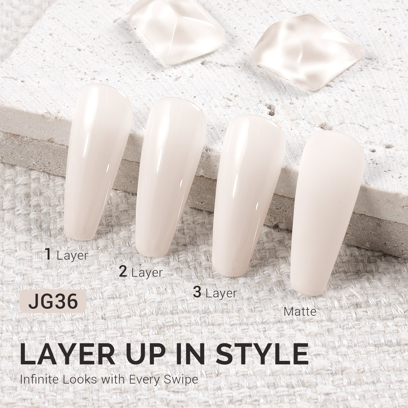 Jeweliver Jelly Gel Polish 15ml - White Jade - JG36