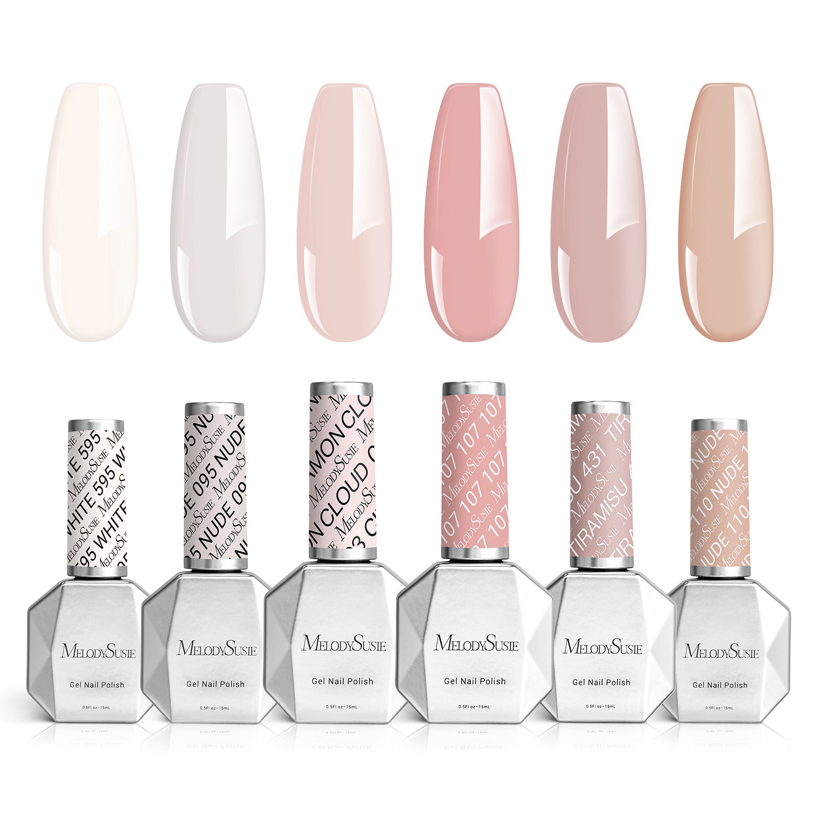 6 Colors Thick Gel Nail Polish Set 15ml - Nude Pink