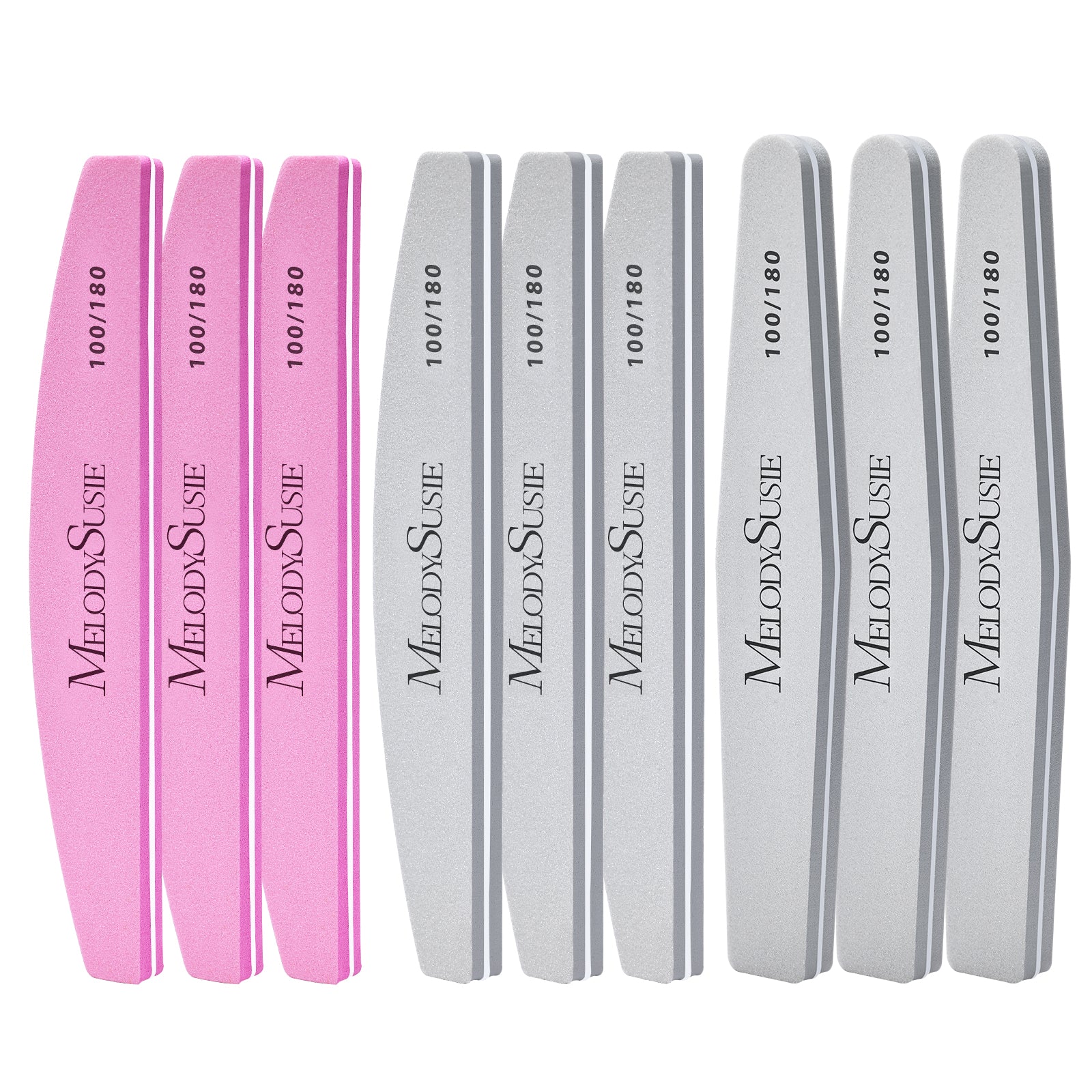 9Pcs Nail Files and Buffers Set - 100/180 Grit