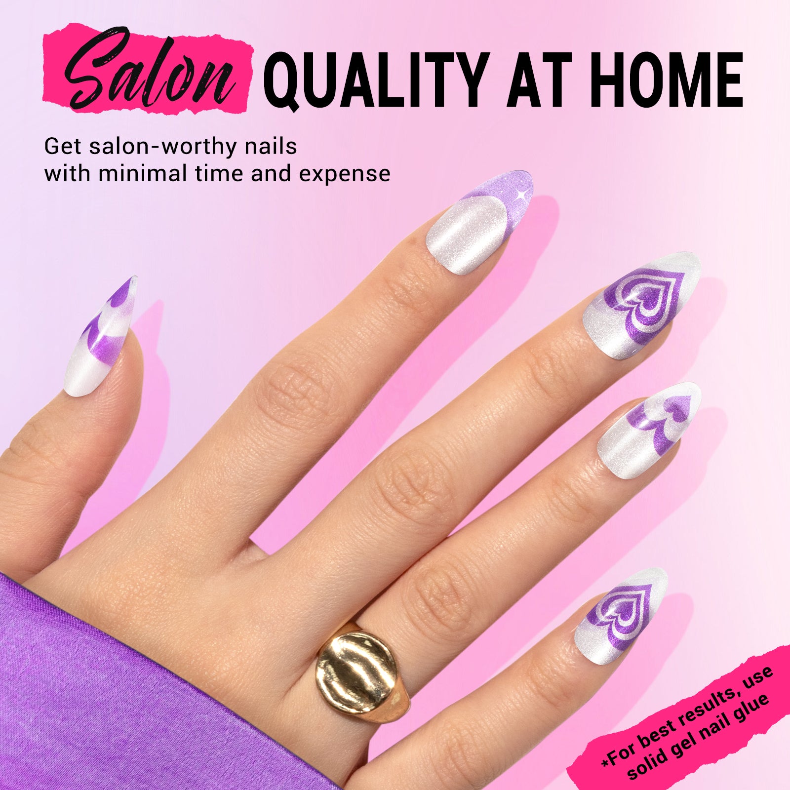 Purple Heart Press On Nails Kit - US ONLY