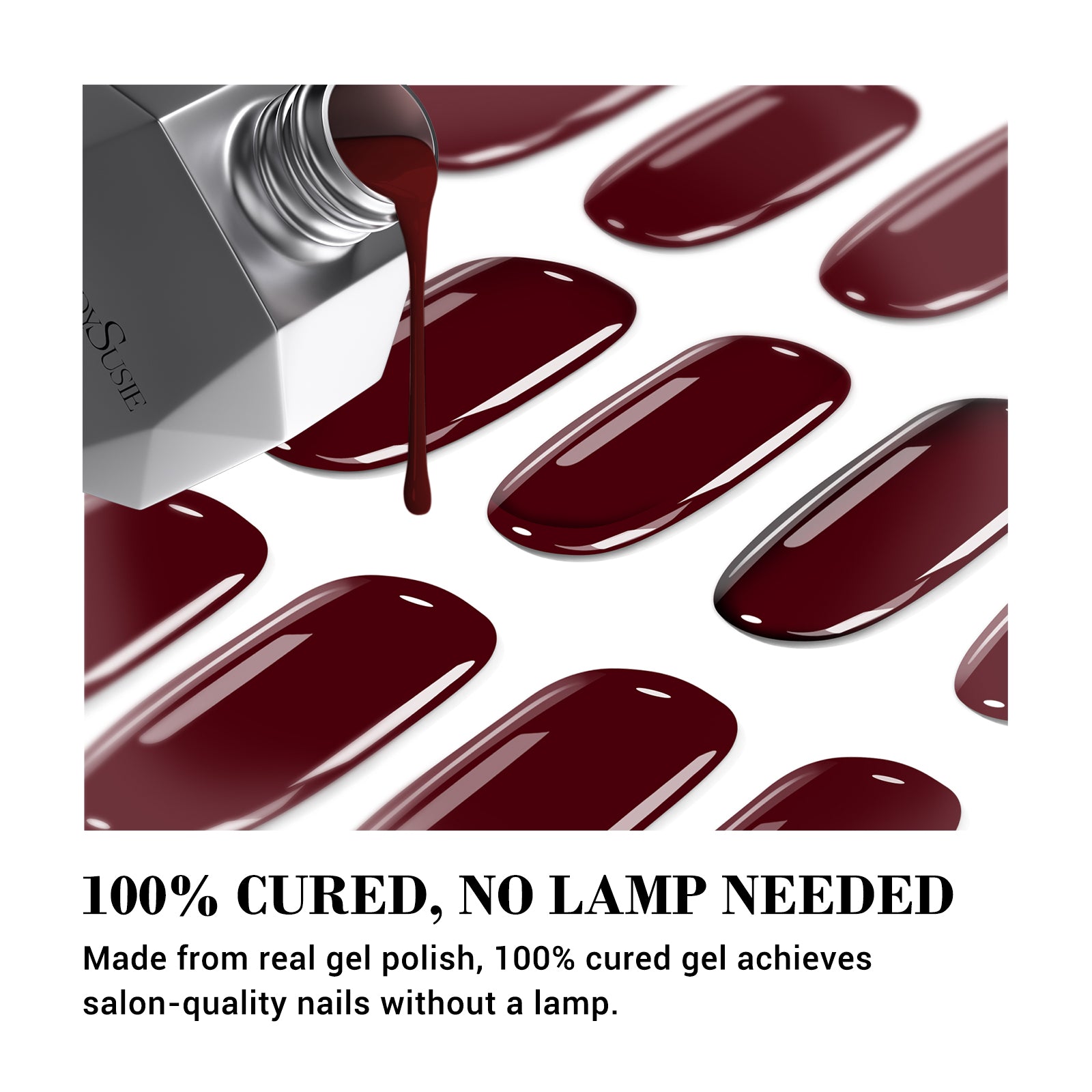 Qcoat Fully Cured Gel Nail Strips - Wine Red(US ONLY)