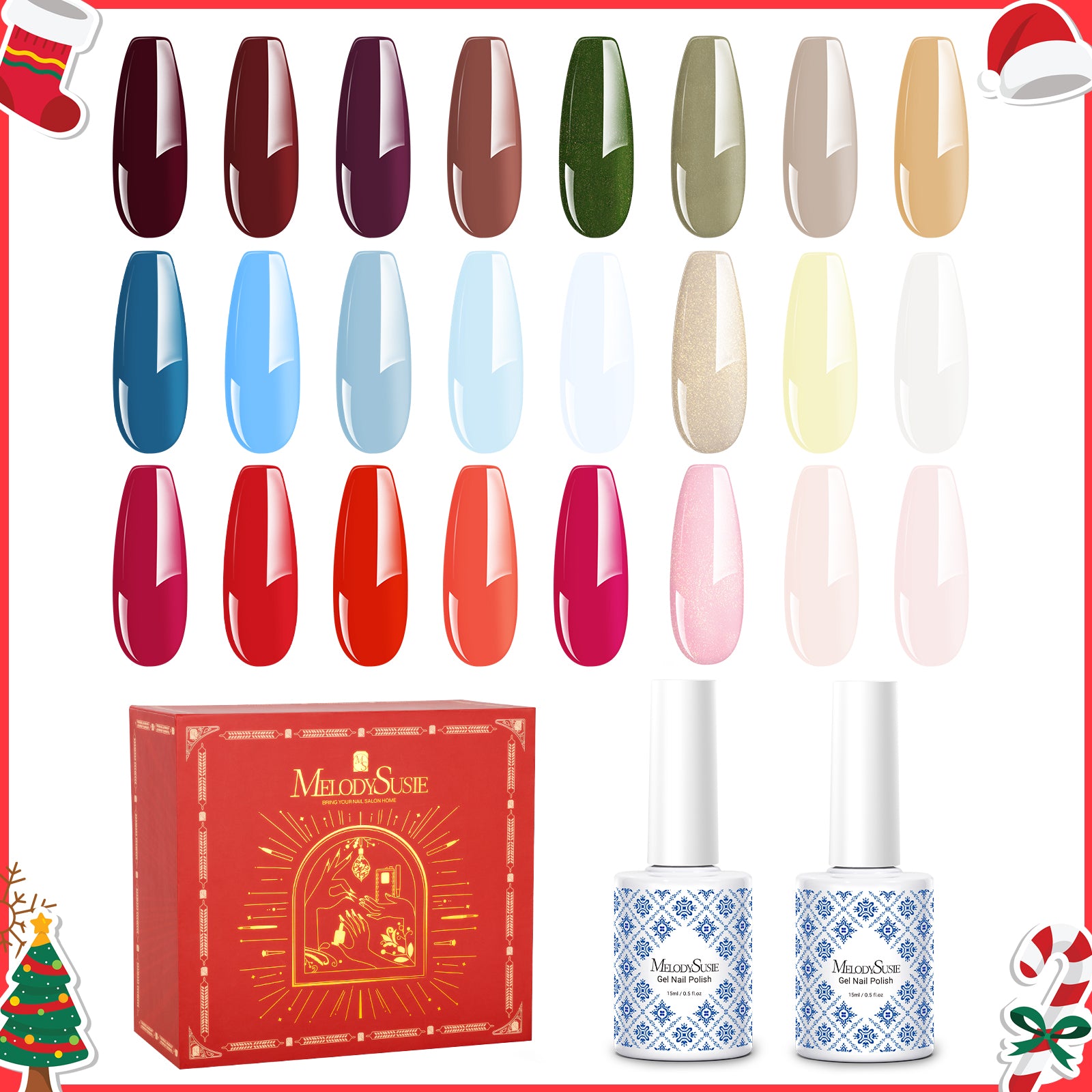 Christmas Fleurwee 15ml Gel Nail Polish Gift Box - 24 Colors