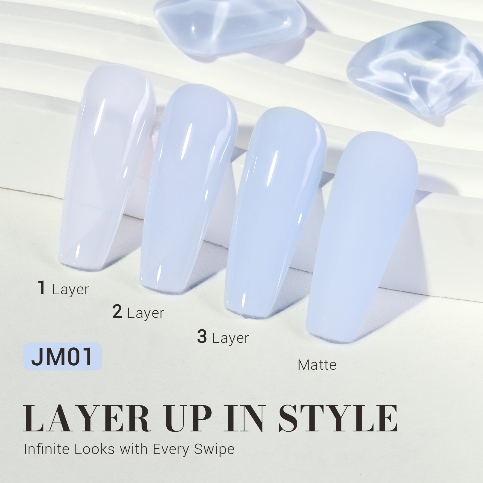 Jeweliver Jelly Gel Nail Polish 0.5 fl oz/15ml - Light Blue JM01