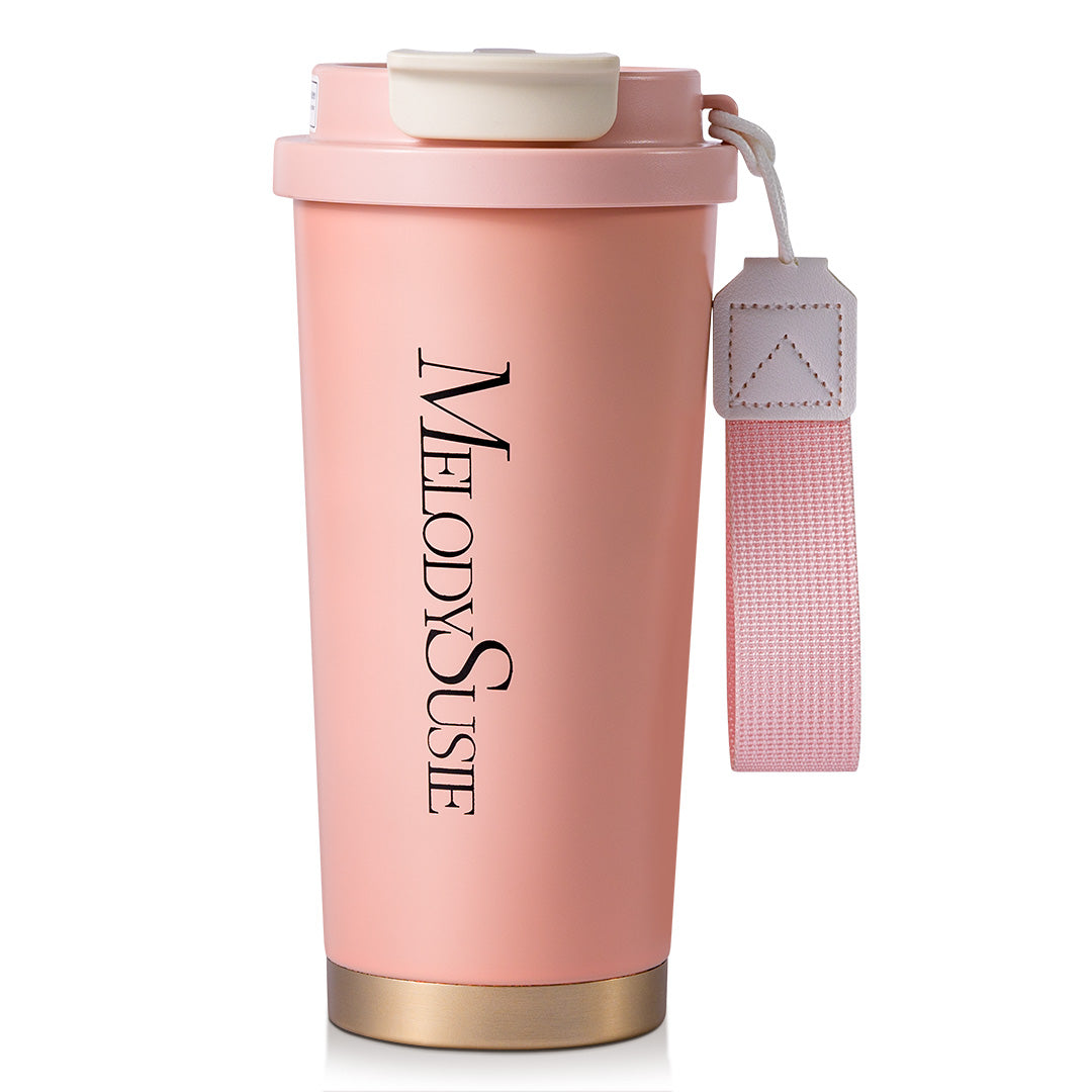 MelodySusie Pink 17oz Stainless Steel Travel Coffee Cup