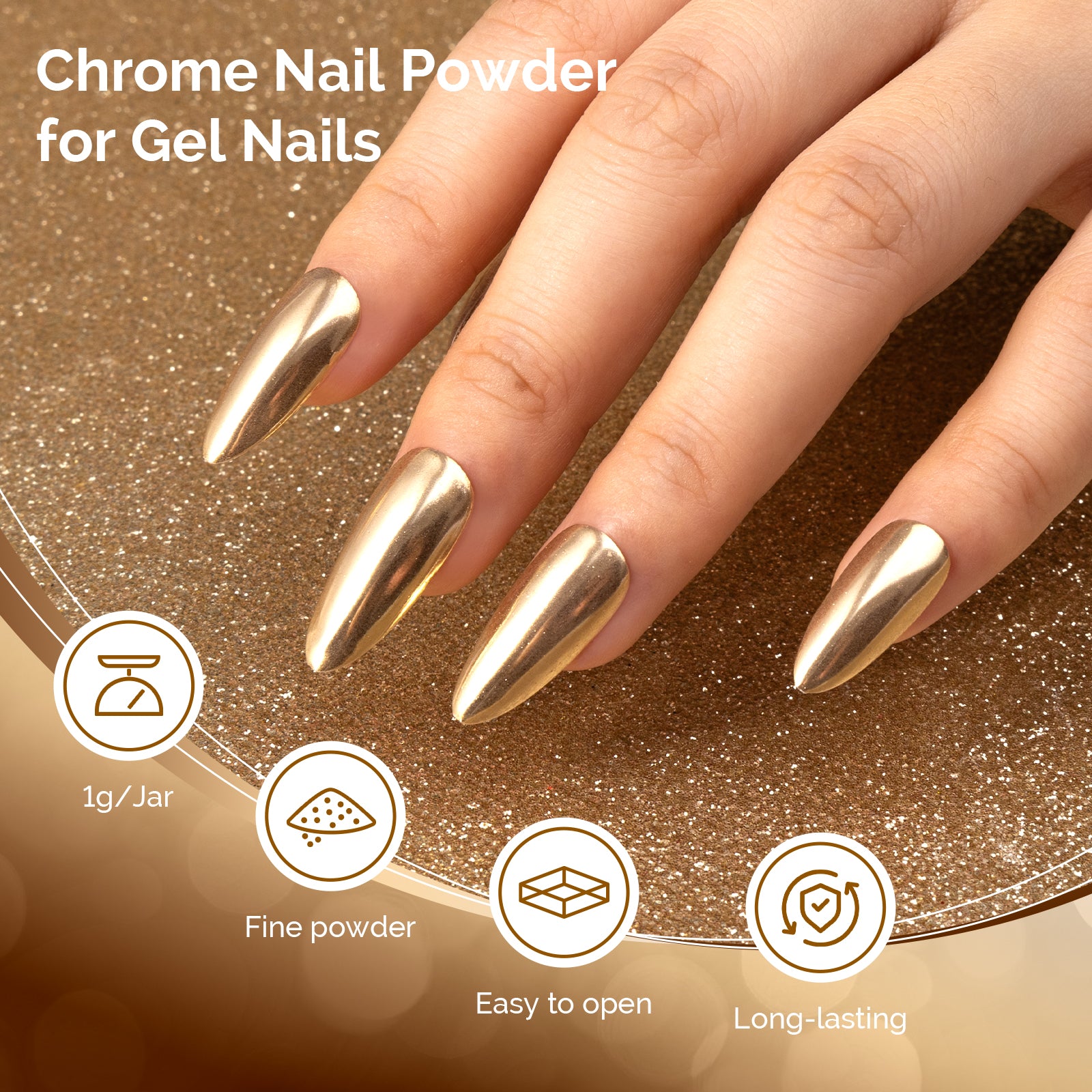 Champagne Gold Chrome Nail Powder