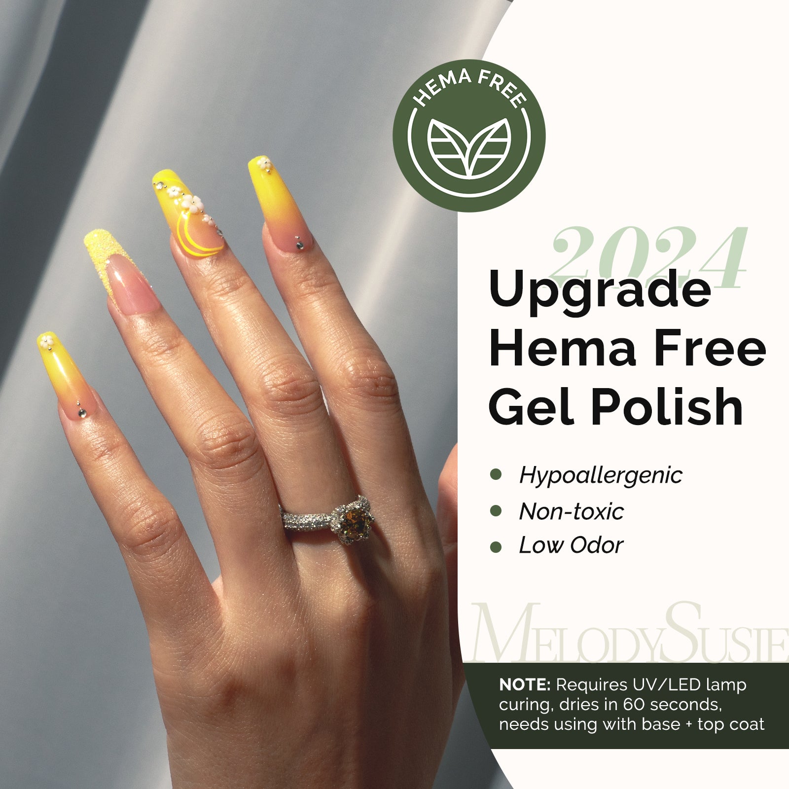 301 Lemonade Yellow - Hema Free Gel Nail Polish 0.5 fl oz/15ml