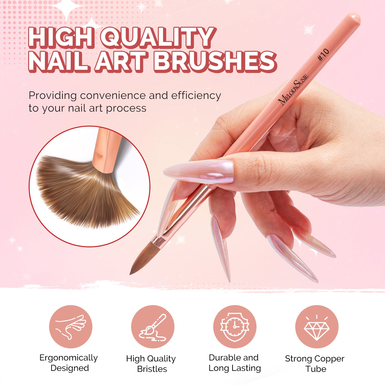 3Pcs Acrylic Nail Brush Set