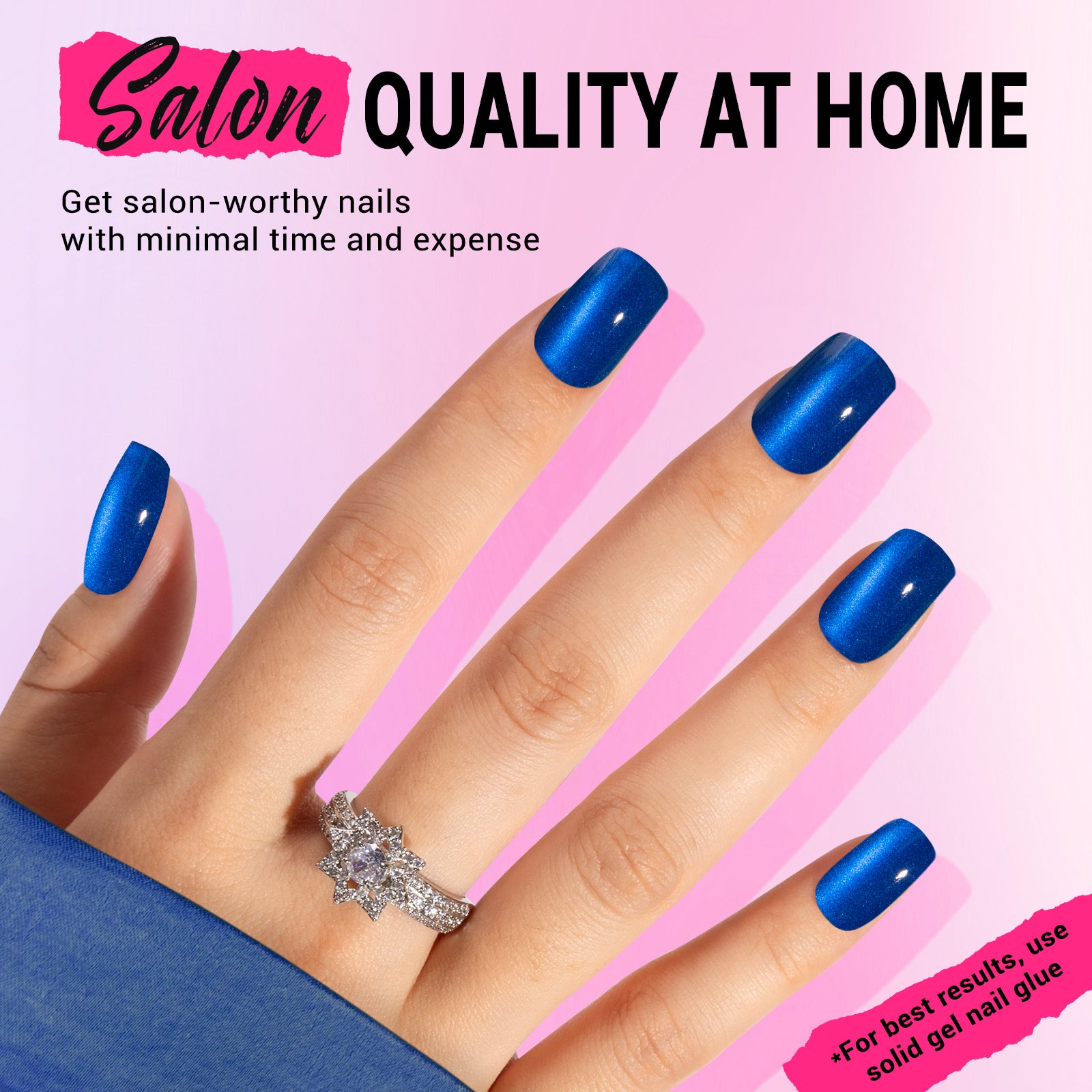 Blue Cat Eye Press On Nails Kit - US ONLY