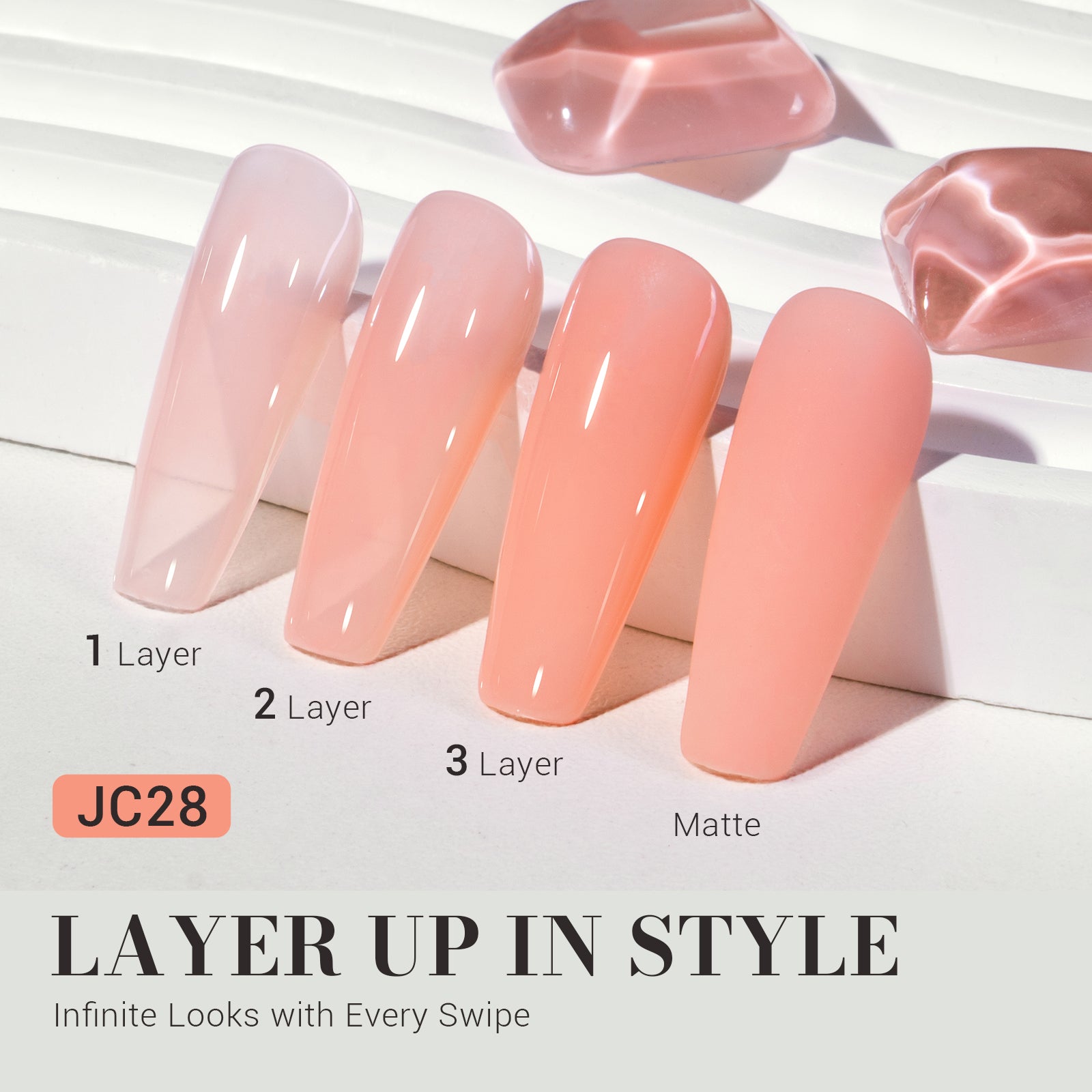 Jeweliver Jelly Gel Nail Polish 0.5 fl oz/15ml - Nude Orange JC28