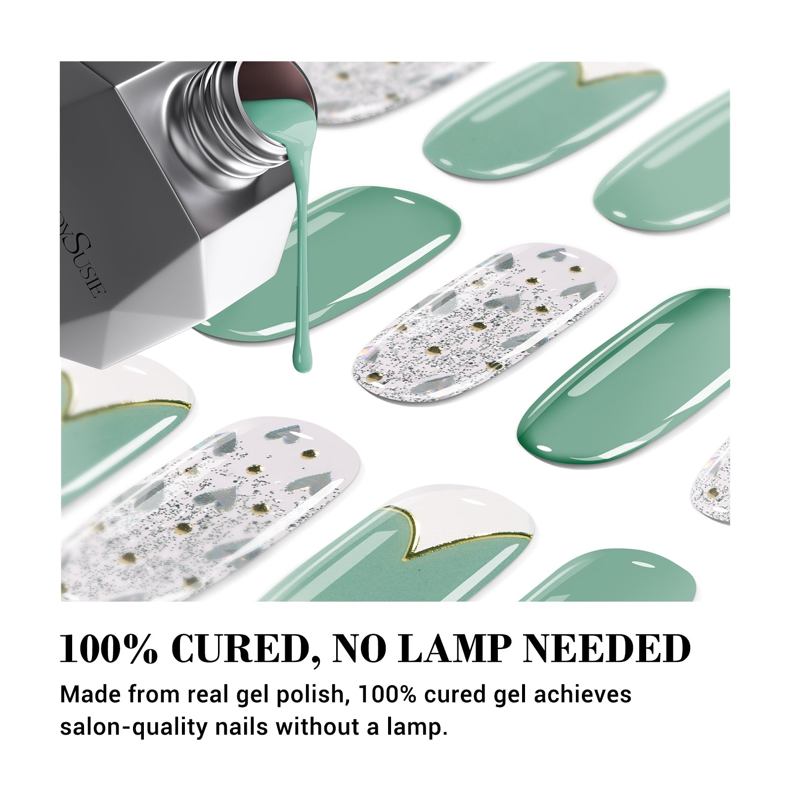 Qcoat Fully Cured Gel Nail Strips - Mint(US ONLY)