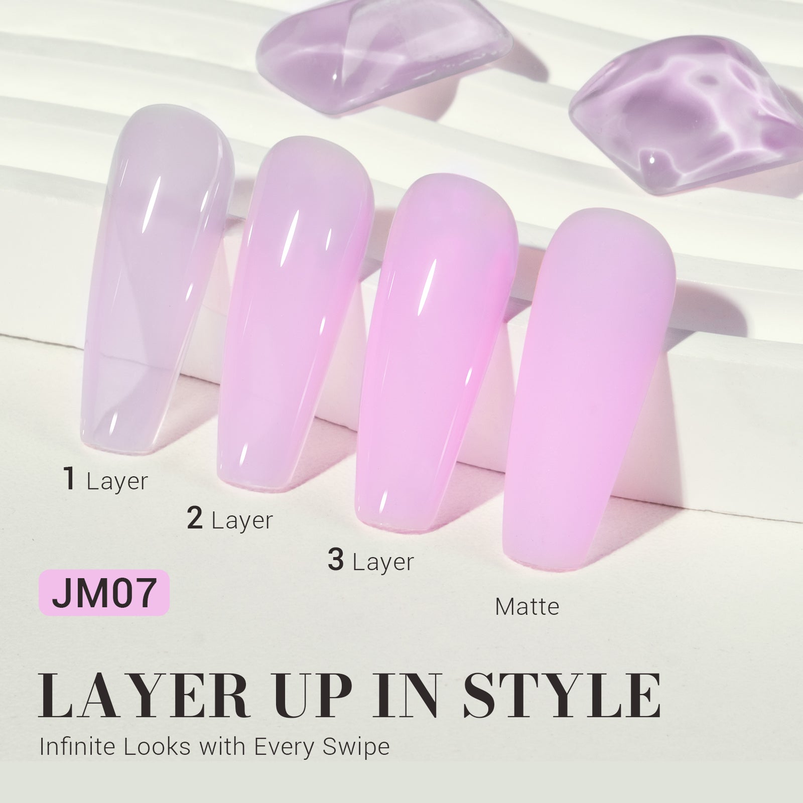 Jeweliver Jelly Gel Nail Polish 0.5 fl oz/15ml - Pink Purple JM07