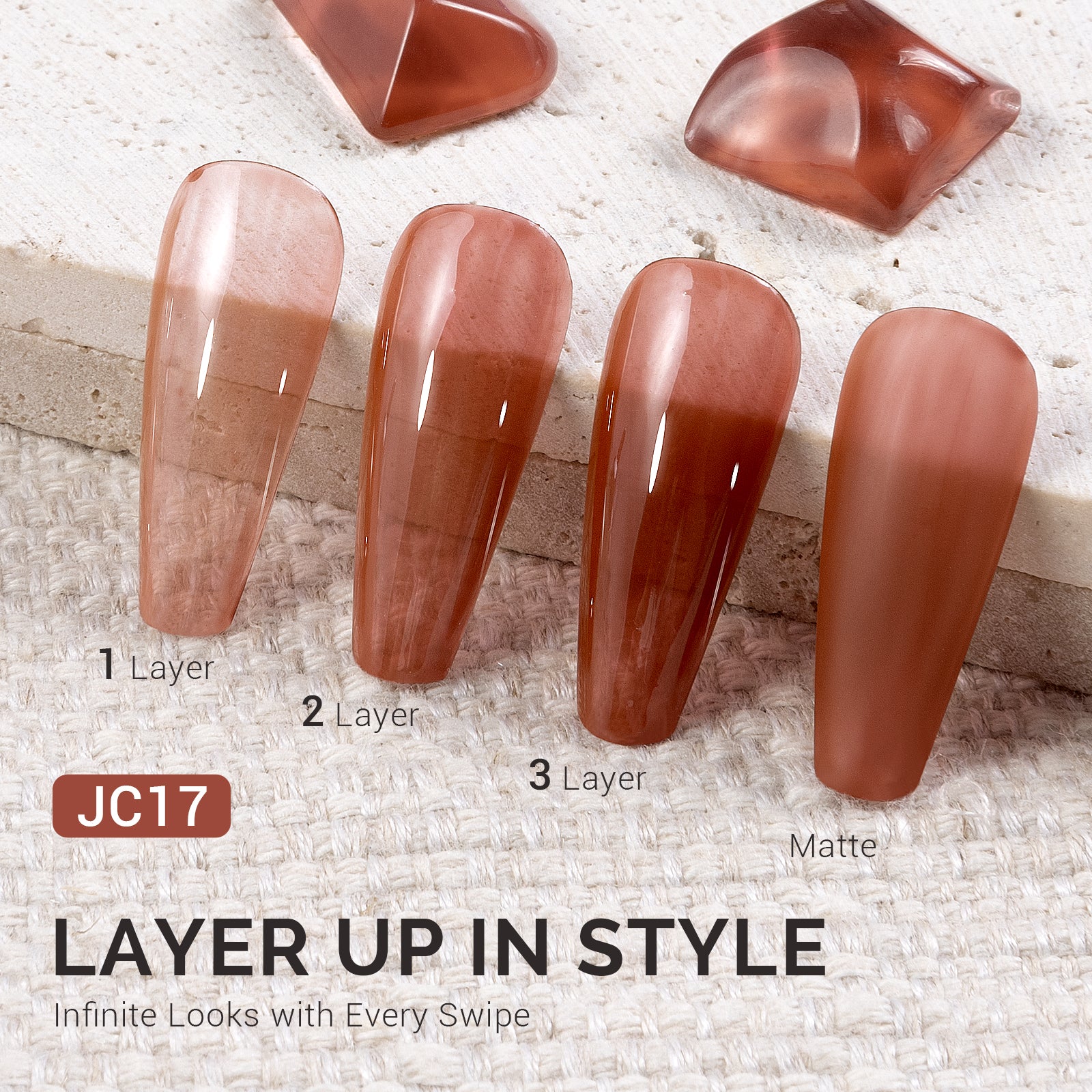 Jeweliver Jelly Gel Polish 15ml - Brown Obsidian - JC17