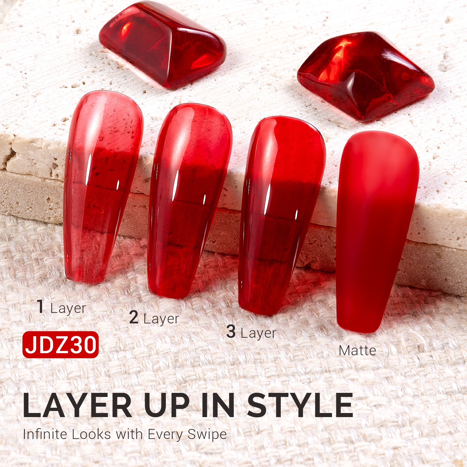 Jeweliver Jelly Gel Polish 15ml - Red Diamond - JDZ30