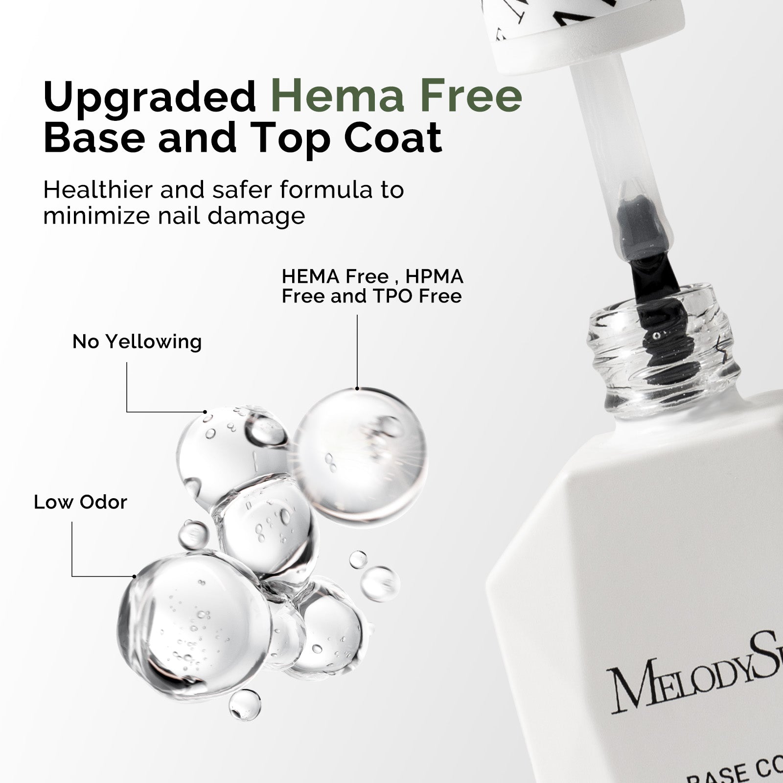 Top Coat & Base Coat - Hema Free Gel Nail Polish 0.5 fl oz/15ml