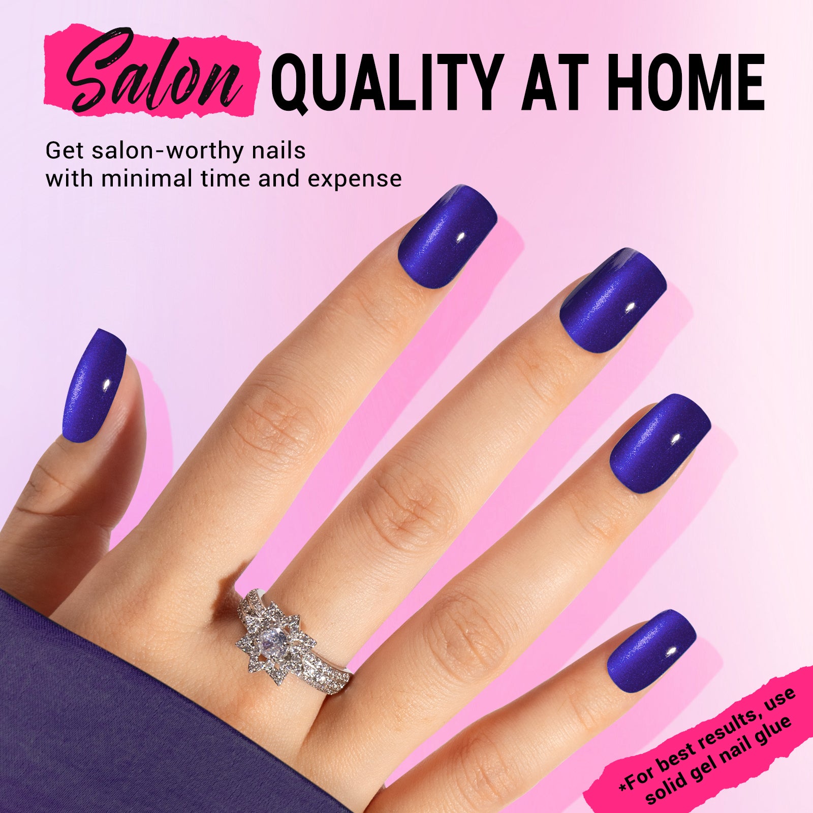 Purple Cat Eye Press On Nails Kit - US ONLY