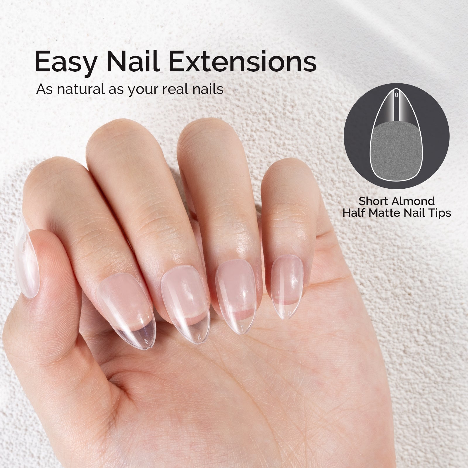 Pre-shaped Half Matte Acrylic Nail Extension Tips