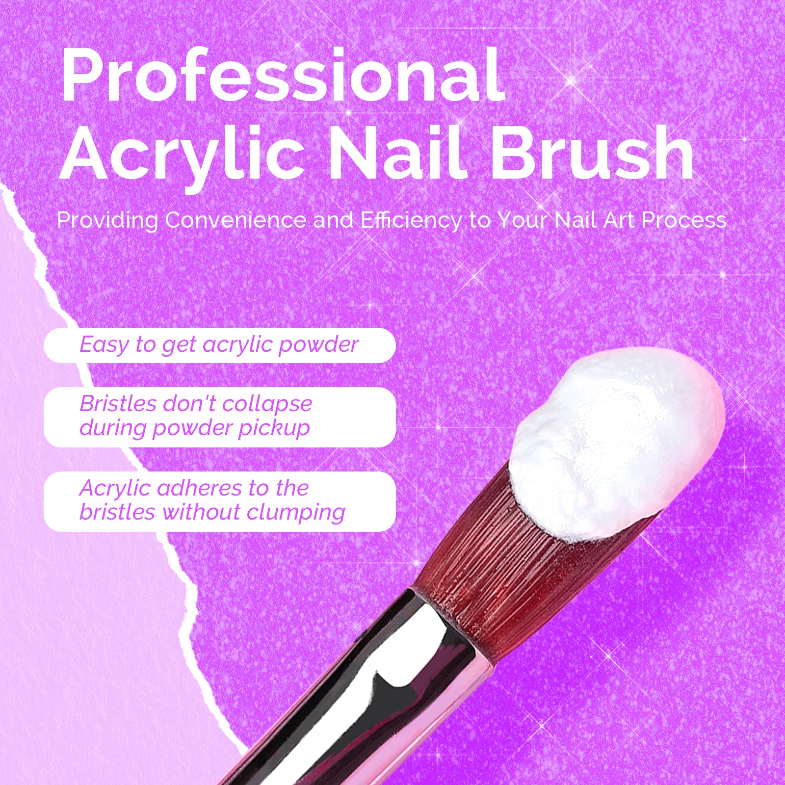 Kolinsky Acrylic Nail Brush Carving Purple #8