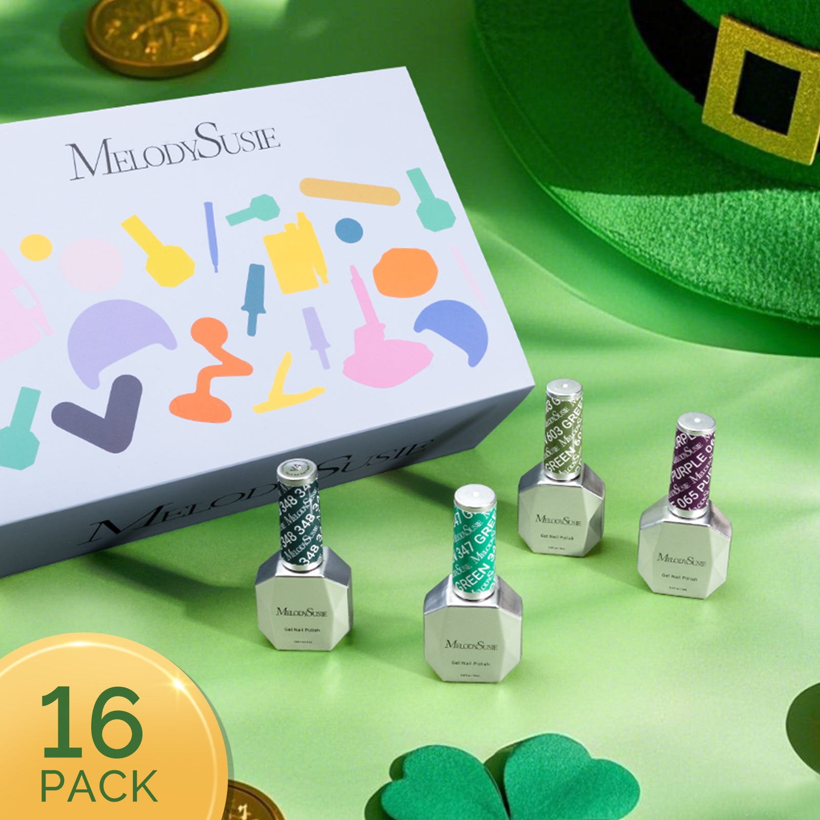 St. Patrick’s Day Thick Gel Nail Polish Gift Box - 16 Colors