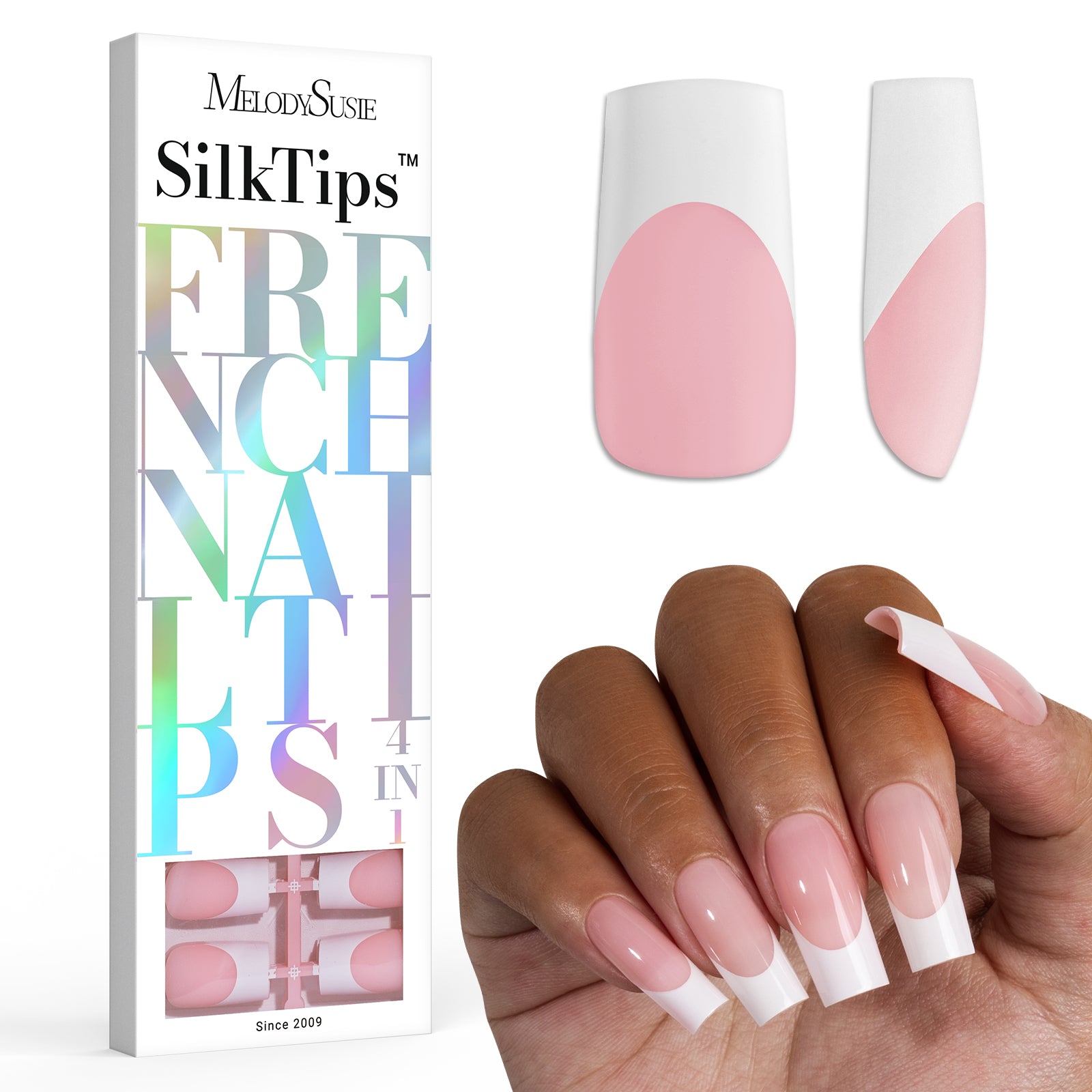 SilkTips 4 in 1  French Soft Gel Nail Tips - 150Pcs