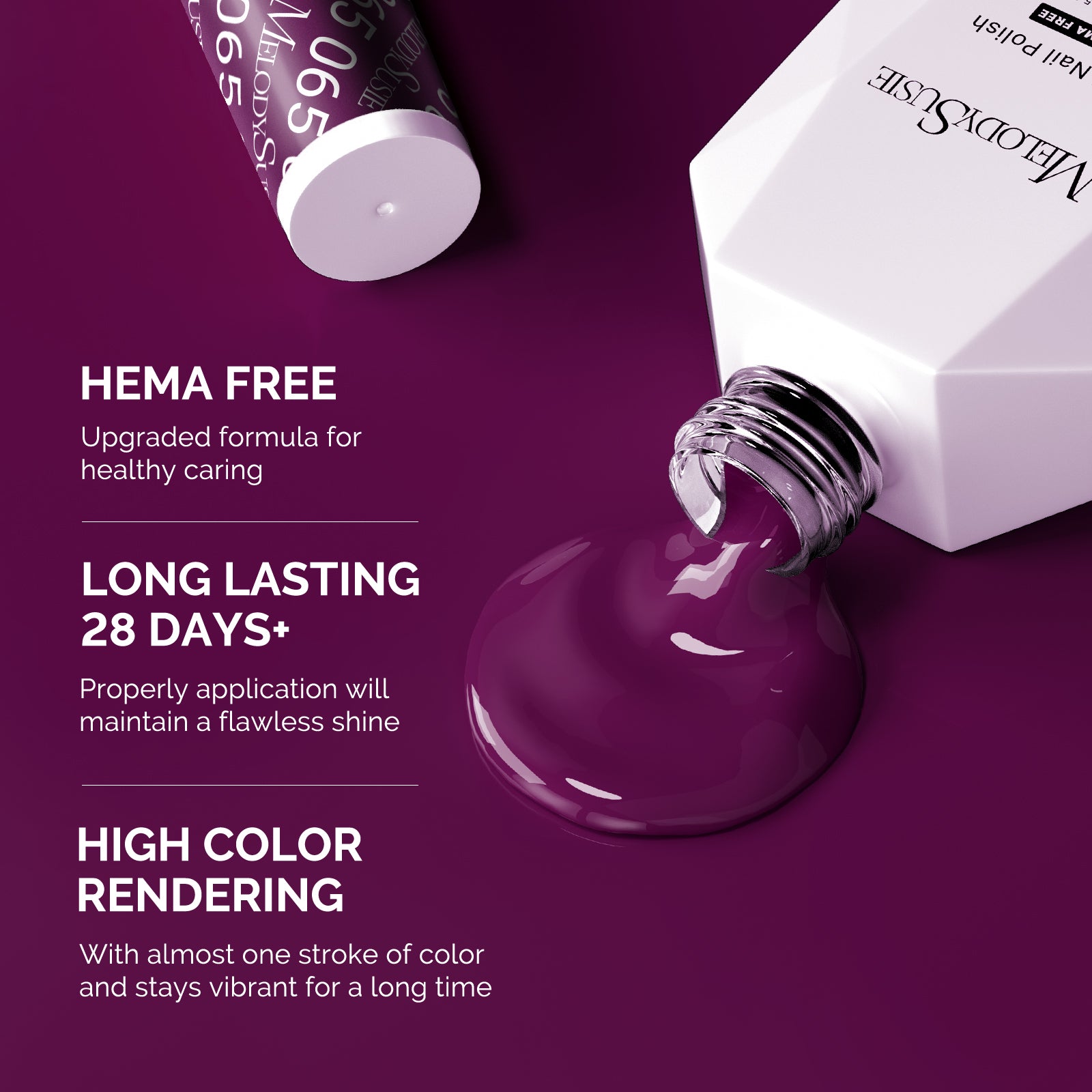 065 Passion Purple - Hema Free Gel Nail Polish 0.5 fl oz/15ml