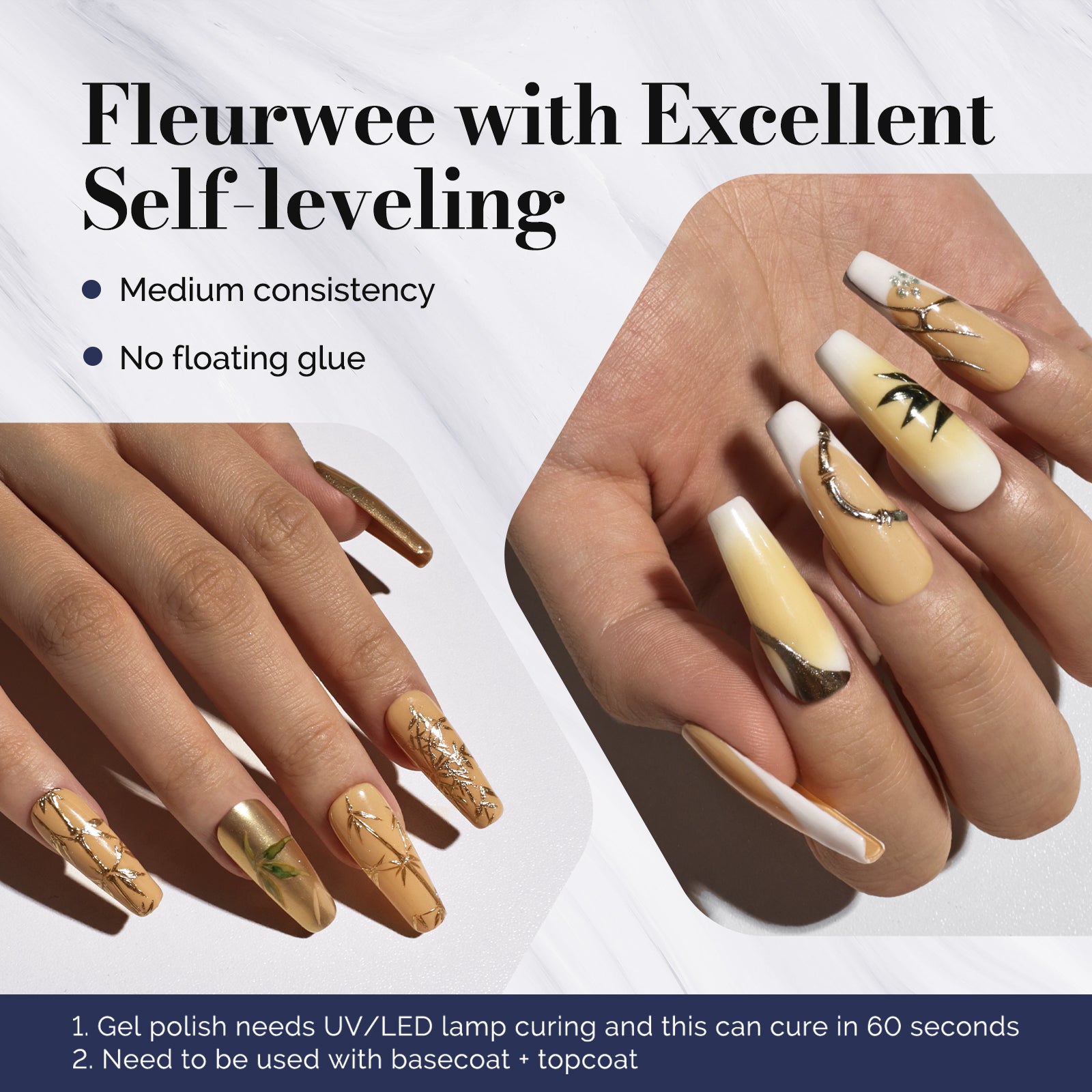 Fleurwee Gel Nail Polish Plant-based 0.5 fl oz/15ml - P34 Bamboo Yellow