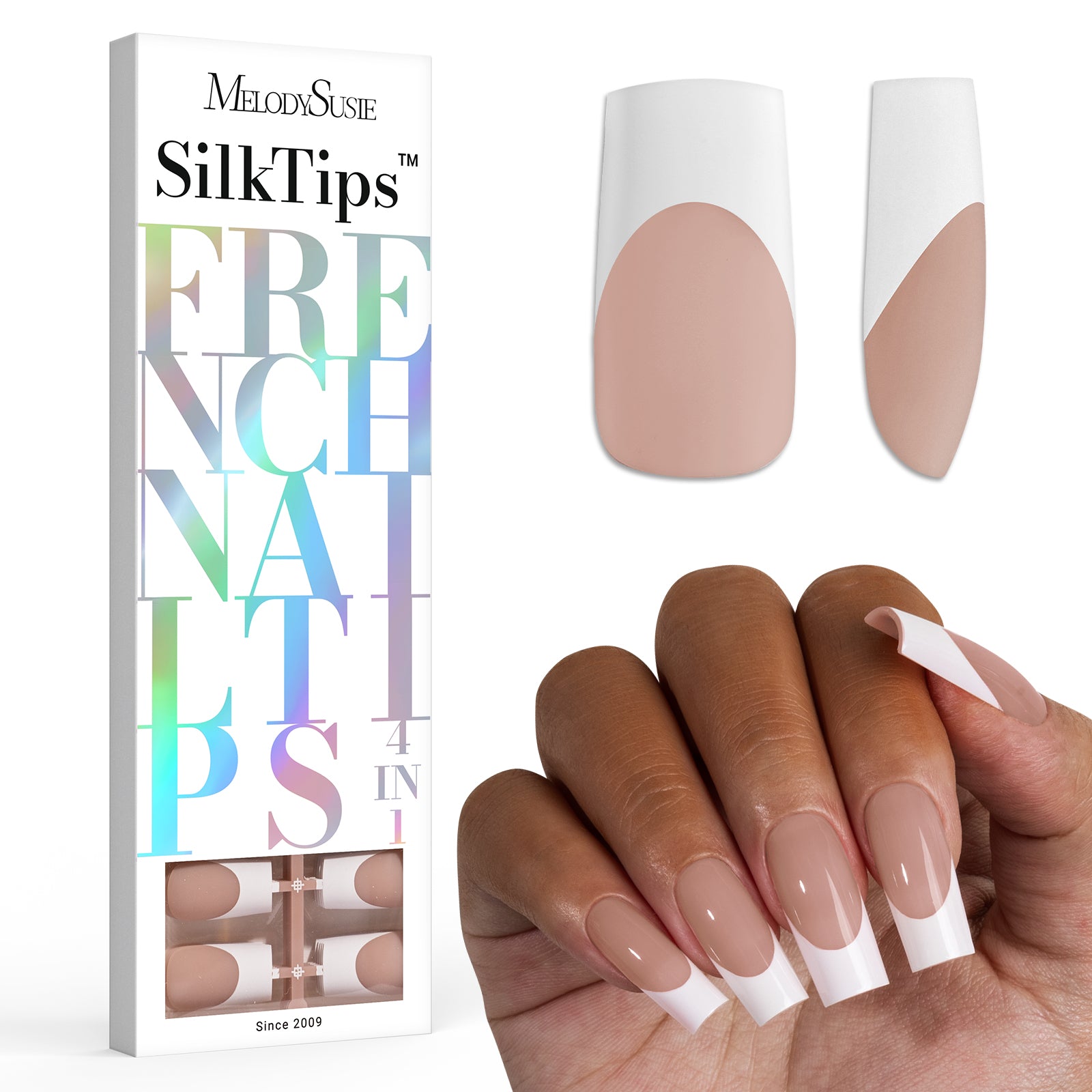 SilkTips 4 in 1  French Soft Gel Nail Tips - 150Pcs