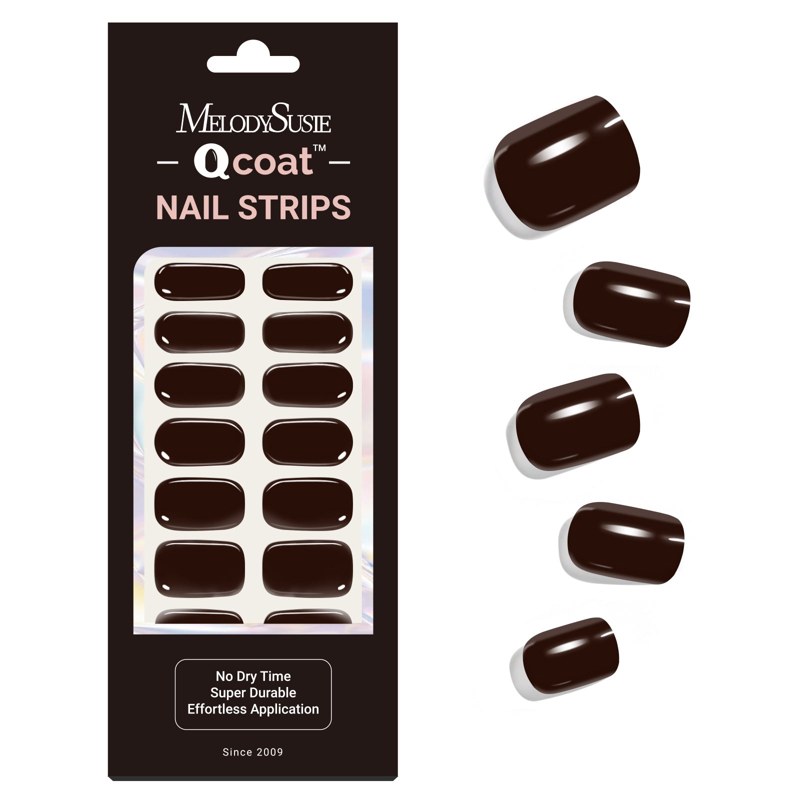 Qcoat Fully Cured Gel Nail Strips - Chocolate(US ONLY)