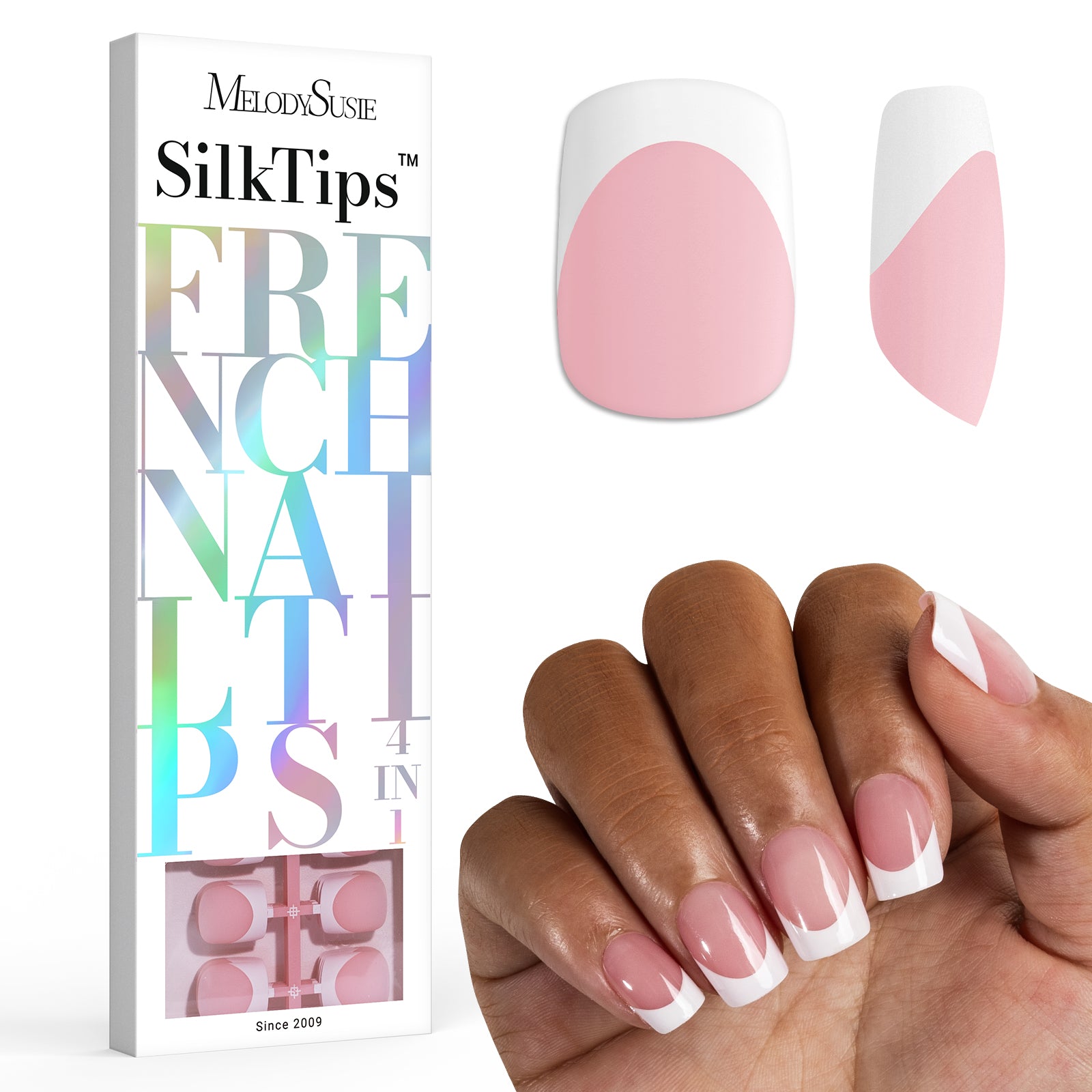 SilkTips 4 in 1  French Soft Gel Nail Tips - 150Pcs