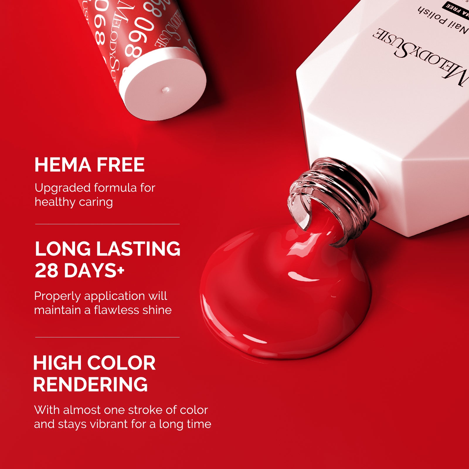 068 Sweety Red - Hema Free Gel Nail Polish 0.5 fl oz/15ml