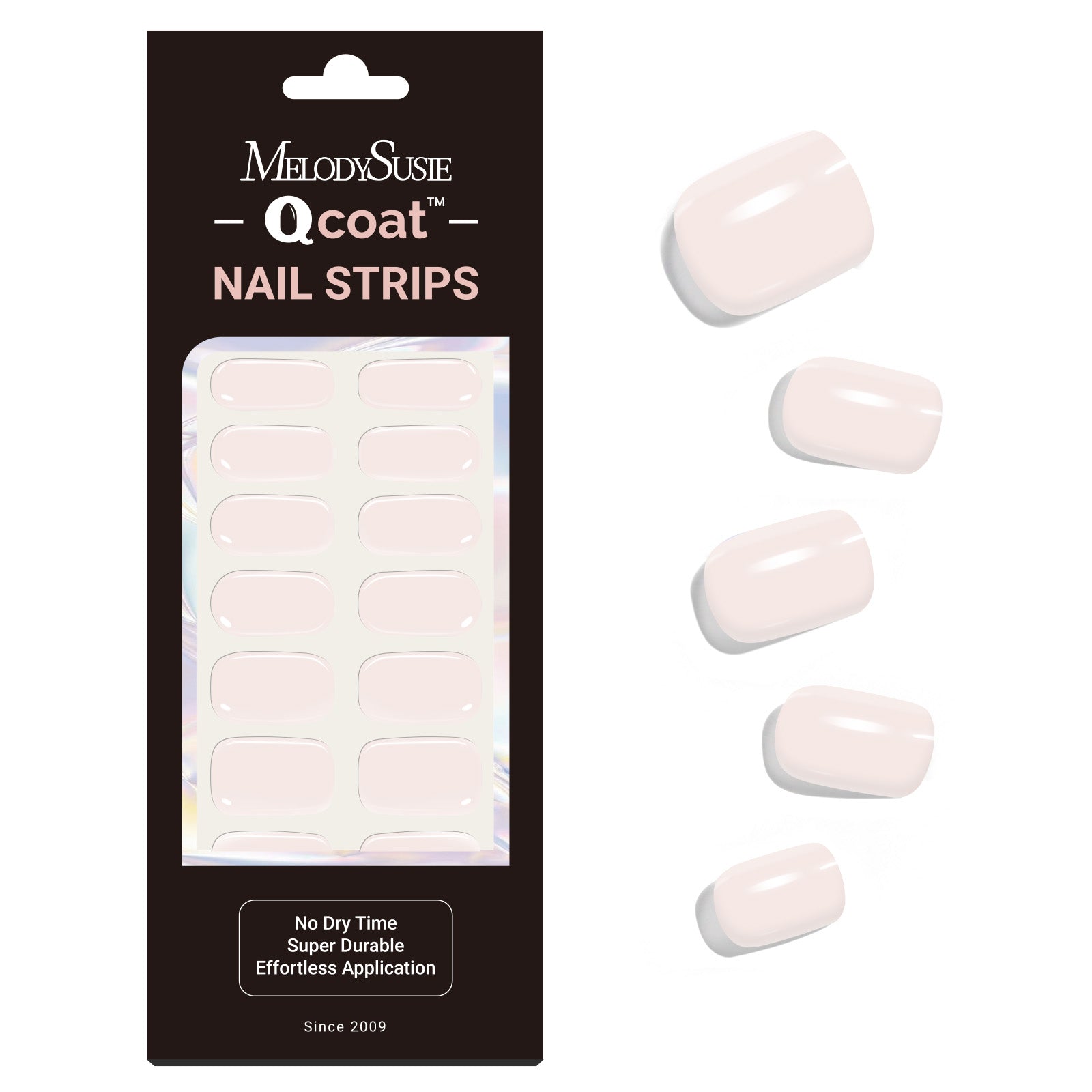 Qcoat Fully Cured Gel Nail Strips - Milky White(US ONLY)