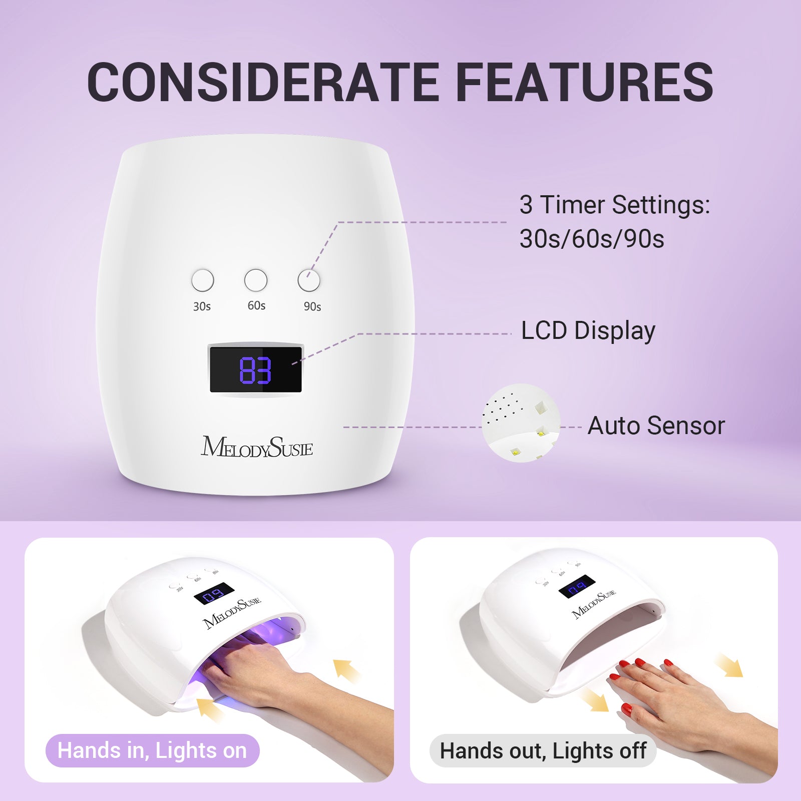 54W UV LED Professional | Gel Dryer UV Light Nails MelodySusie