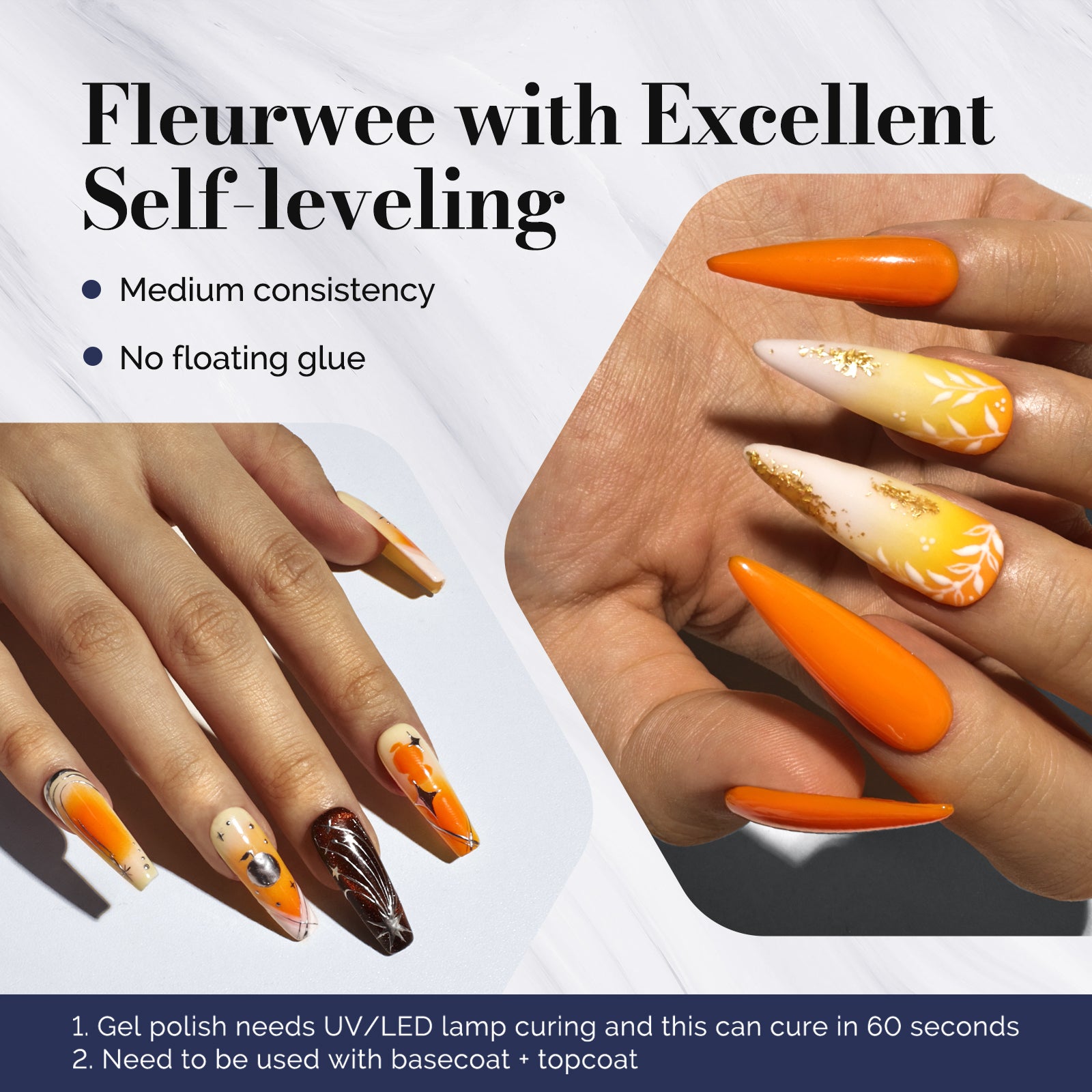 Fleurwee Gel Nail Polish Plant-based 0.5 fl oz/15ml - P36 Orange Juice