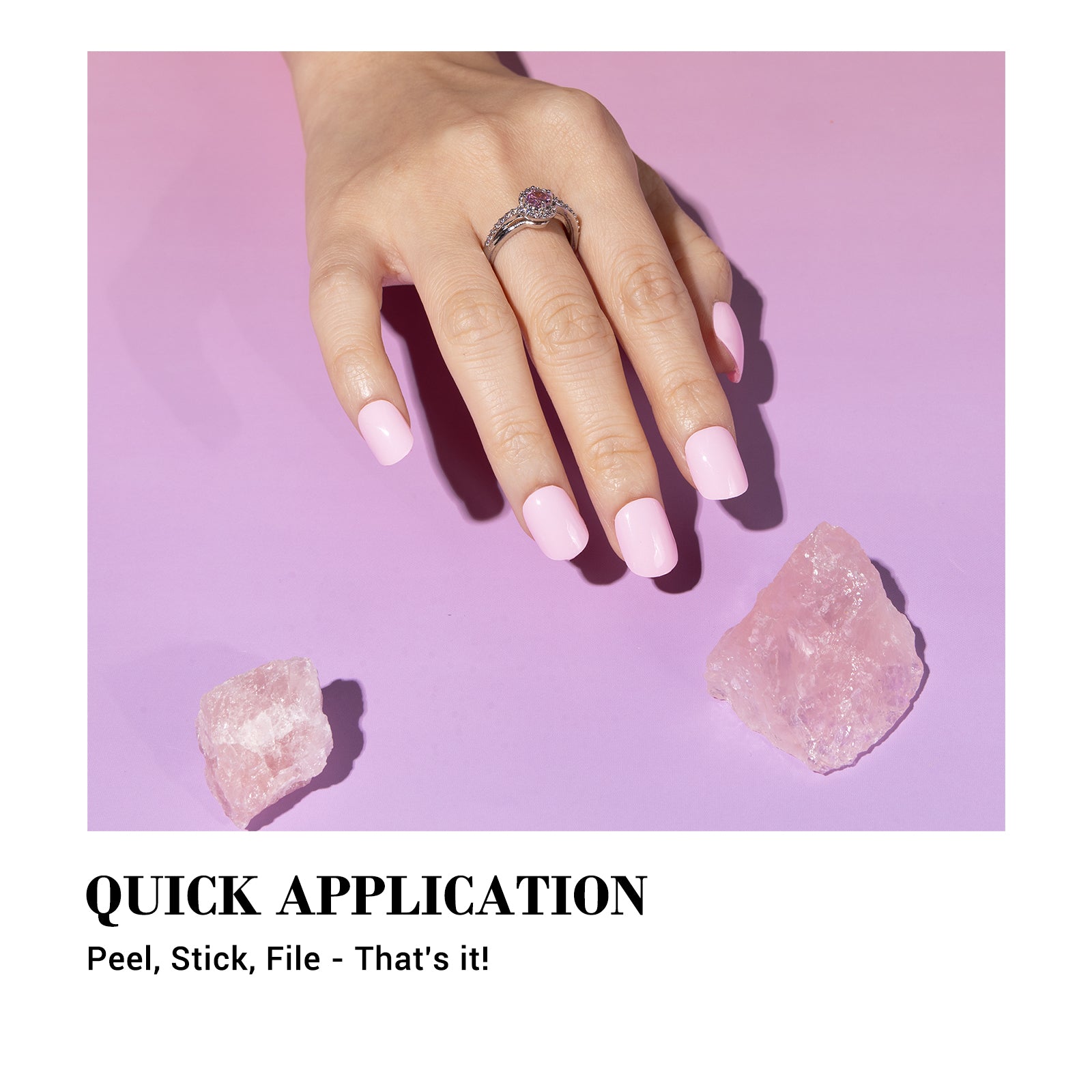 Qcoat Fully Cured Gel Nail Strips - Lavender(US ONLY)