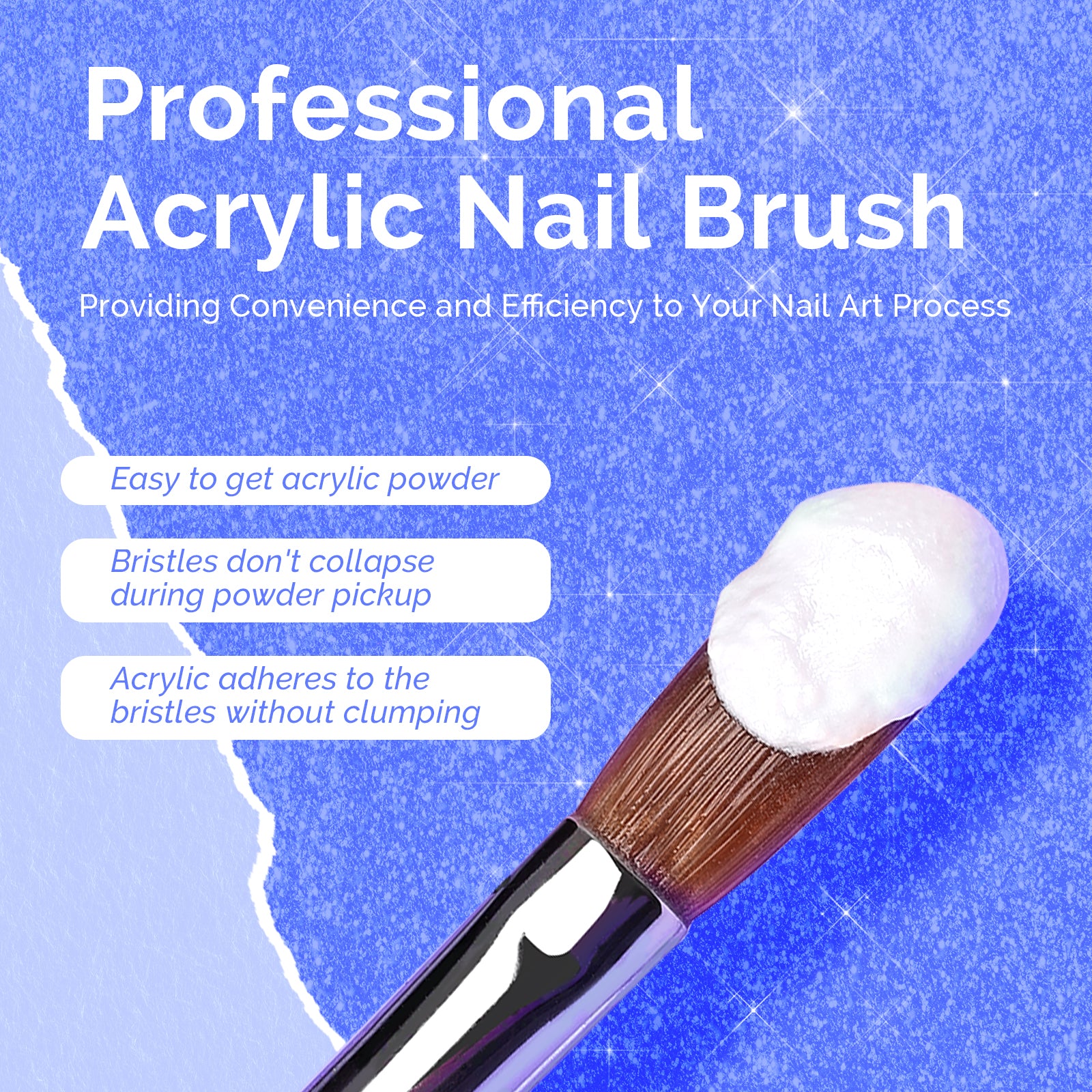 Kolinsky Acrylic Nail Brush Carving Blue #8