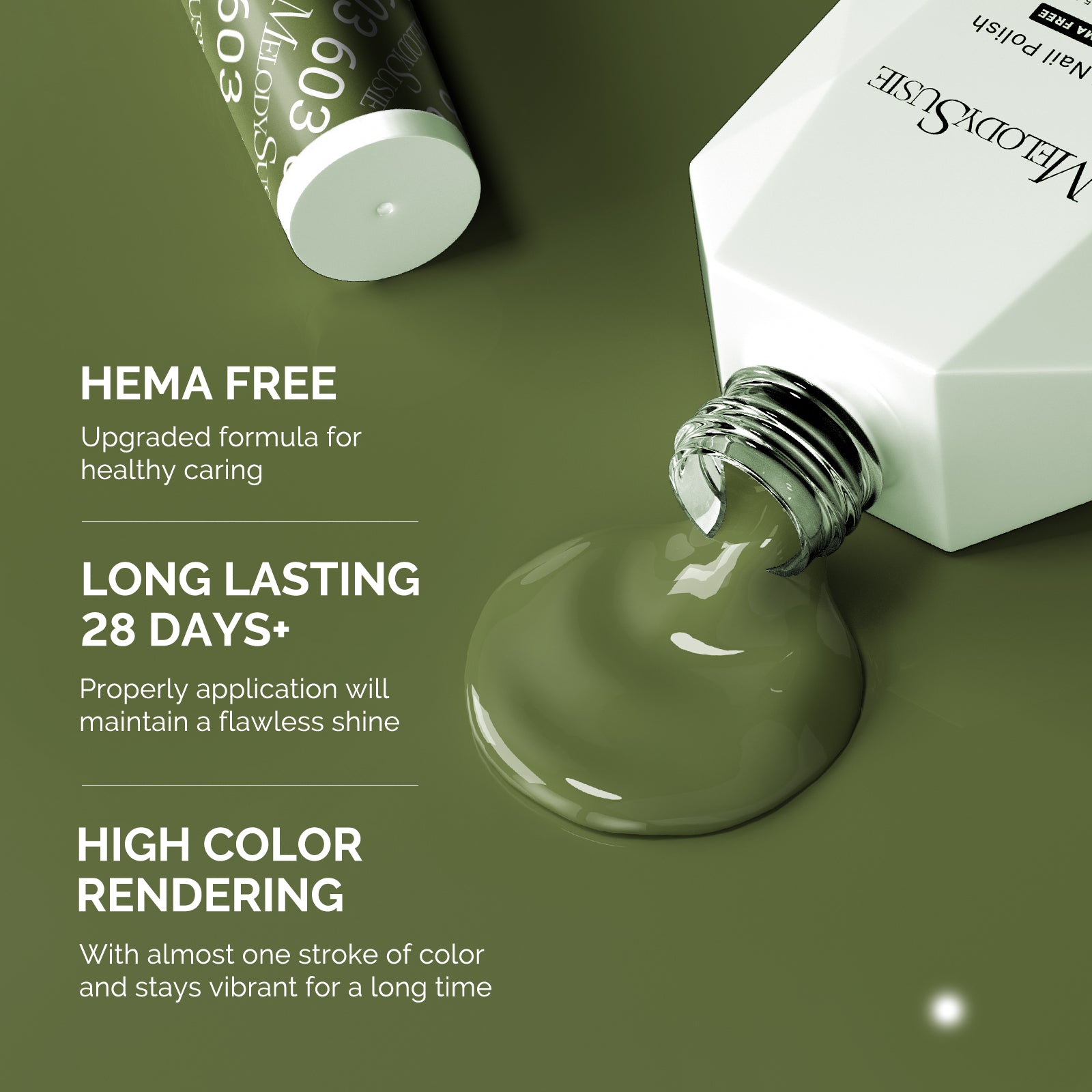 603 Olive Green - Hema Free Gel Nail Polish 0.5 fl oz/15ml