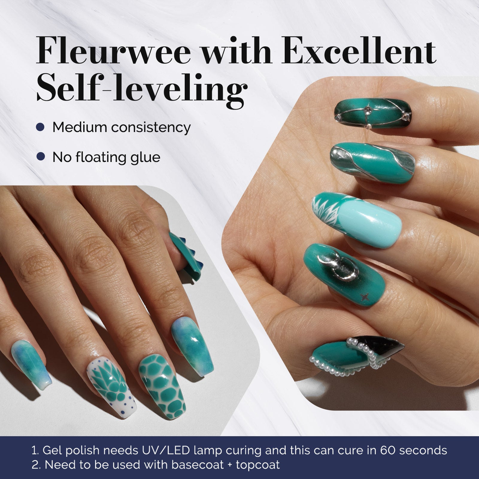 Fleurwee Gel Nail Polish Plant-based 0.5 fl oz/15ml - P41 Jade-Green Agave