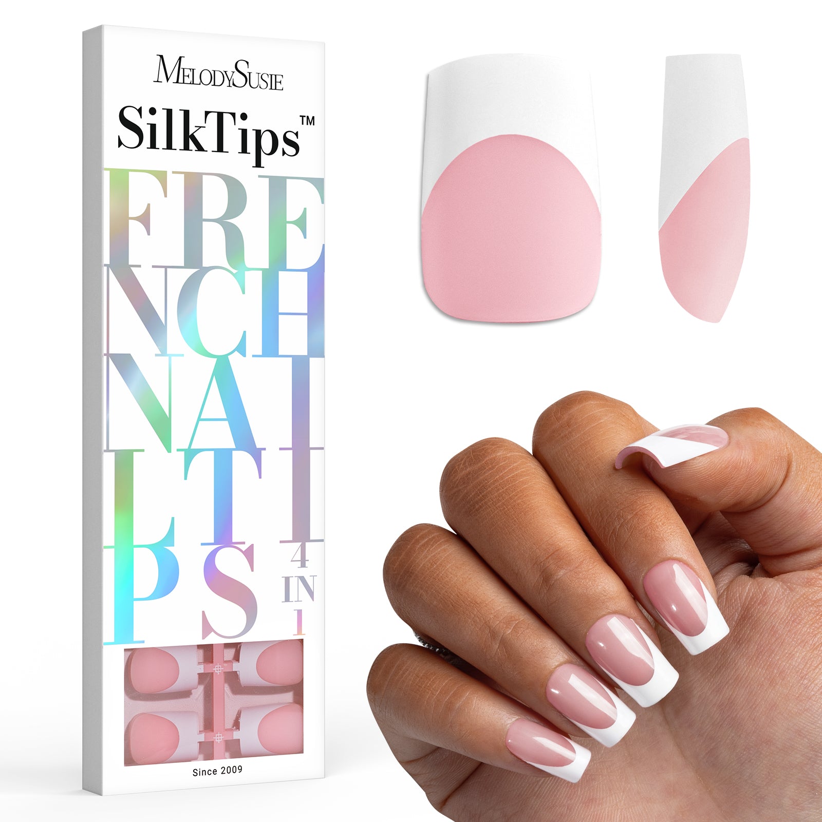 SilkTips 4 in 1  French Soft Gel Nail Tips - 150Pcs