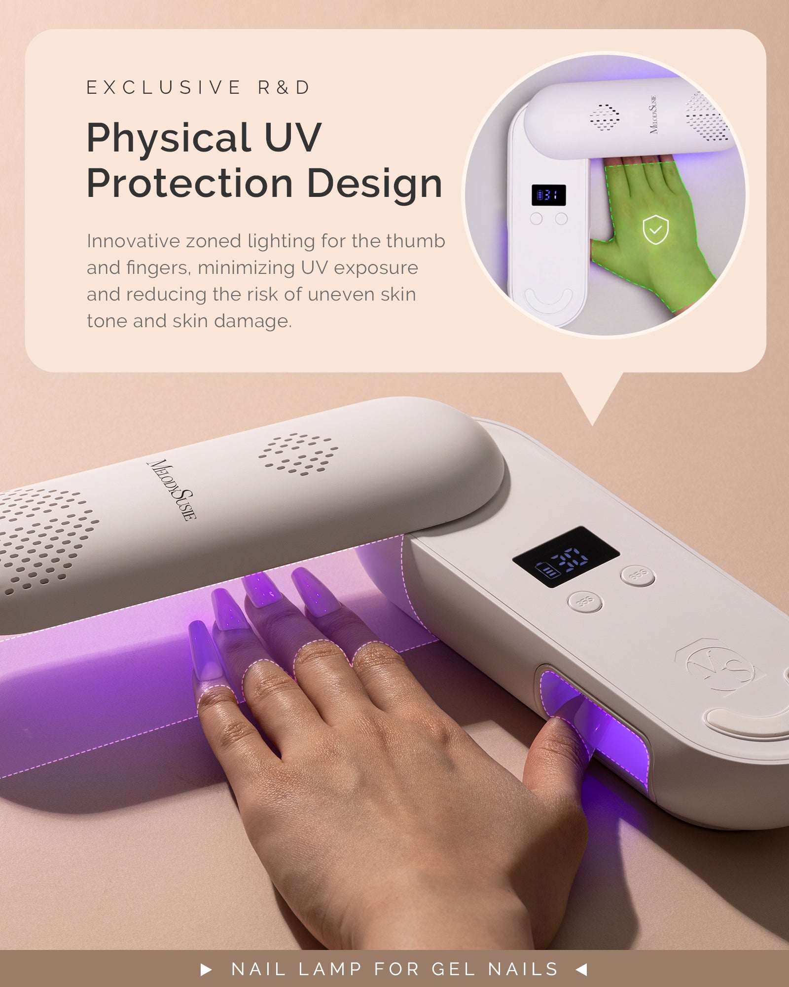 P-Plus20F UV Protection Rechargeable UV/LED Nail Lamp