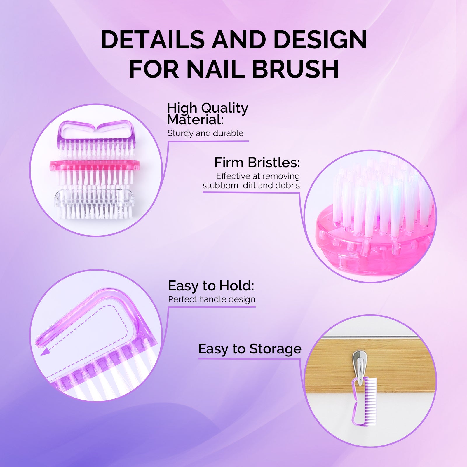 3 Pack Nail Brush Set