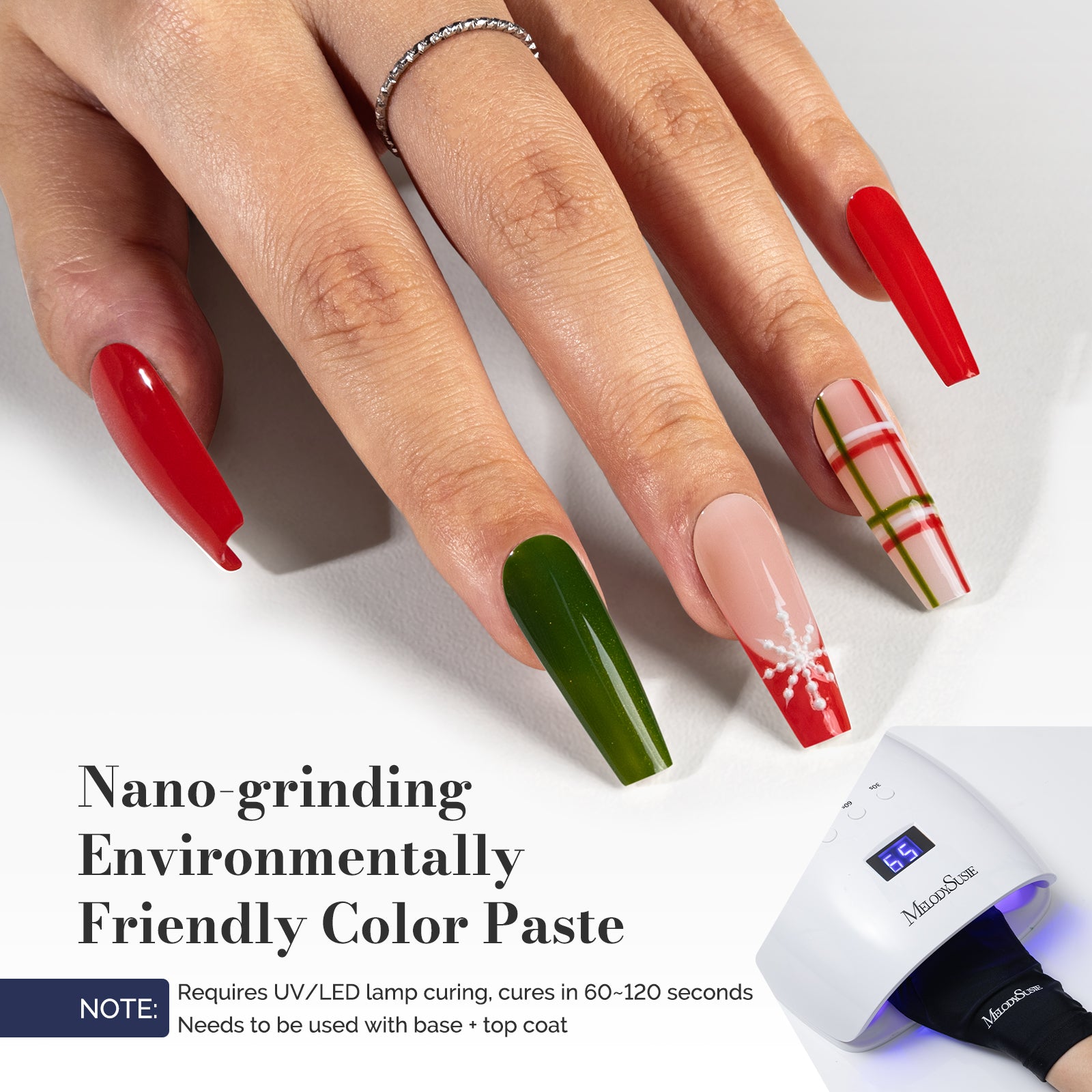 2Pcs Fleurwee Gel Polish - Red&Green-P39+P52