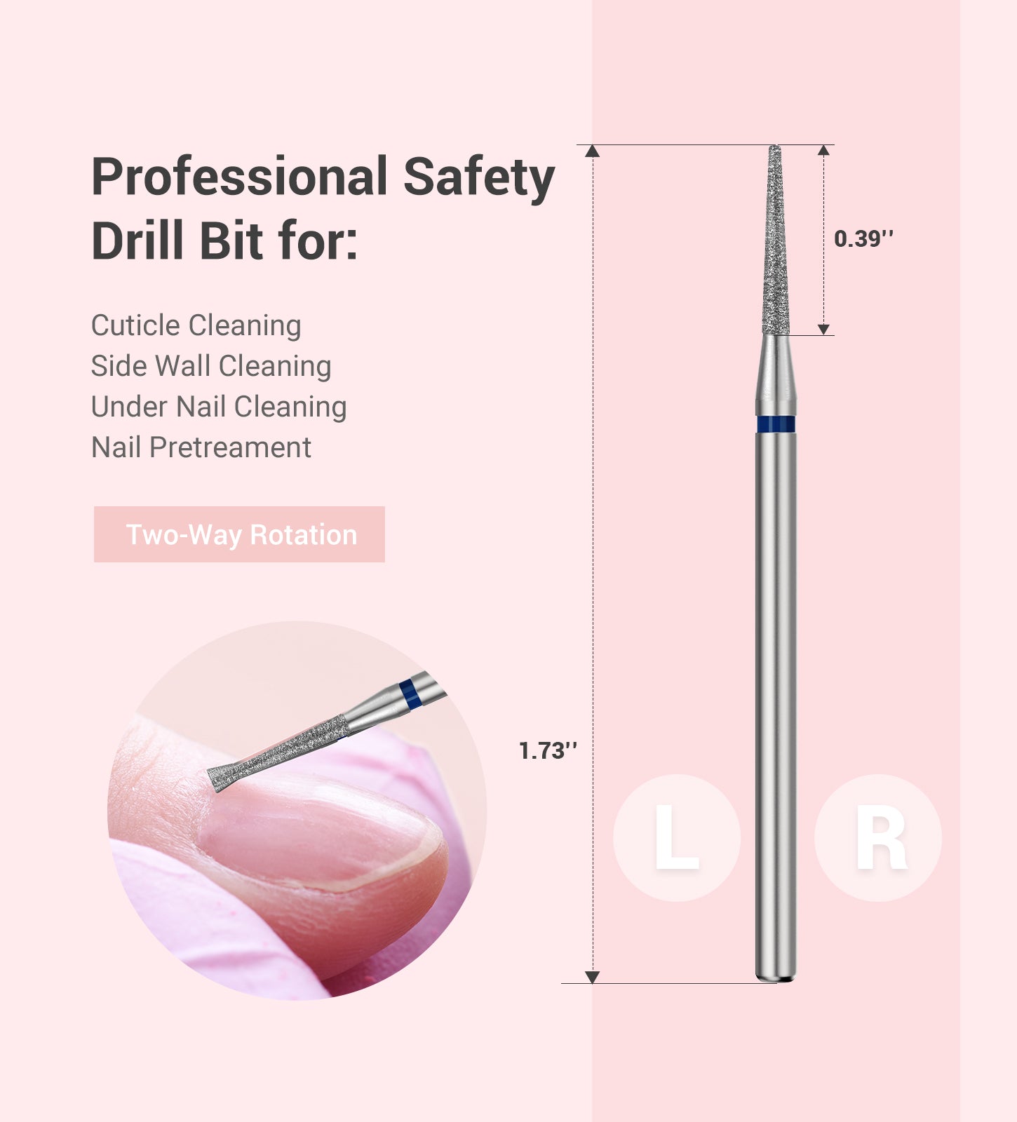 1.6mm Needle Shape Cuticle Clean Nail Drill Bit