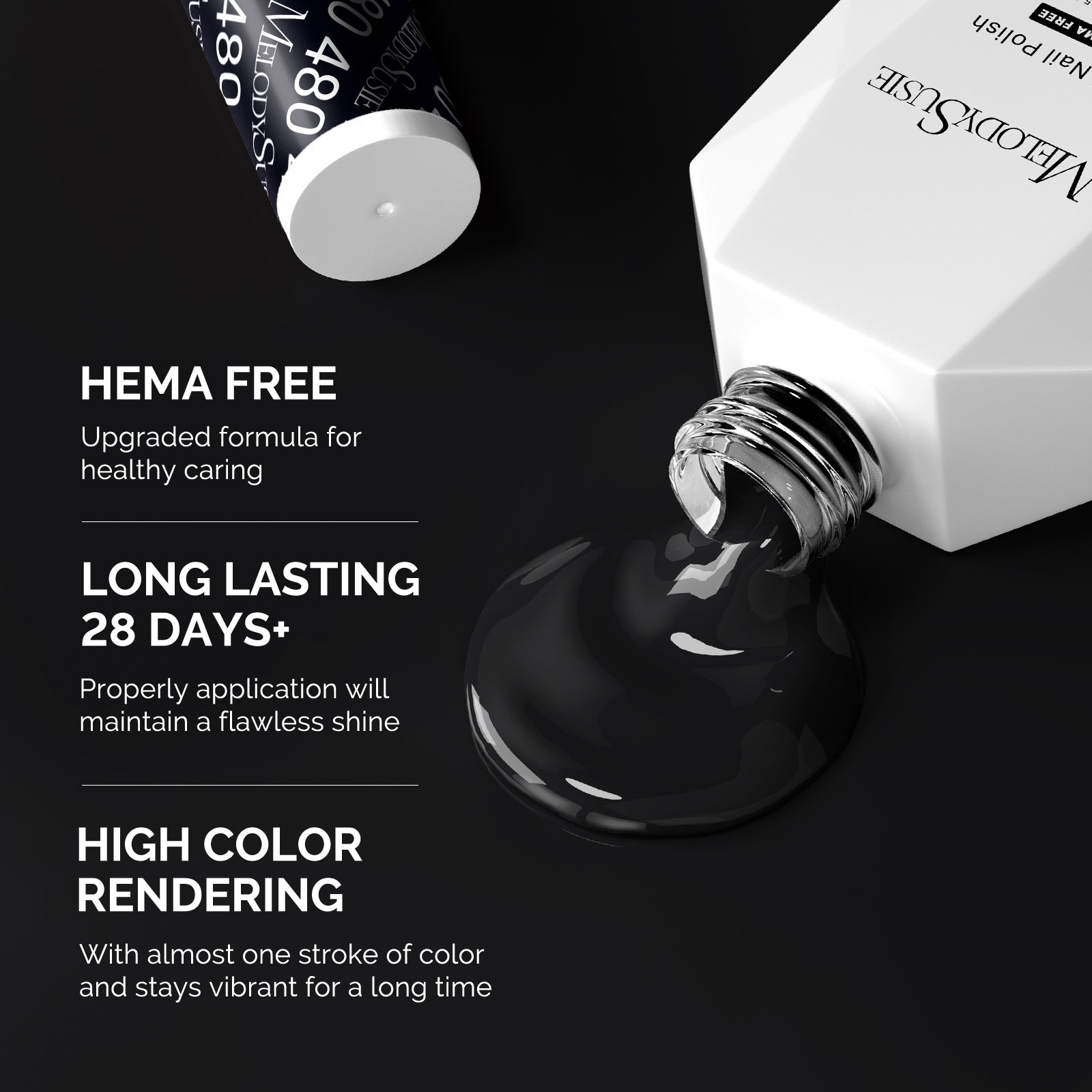 480 Black - Hema Free Gel Nail Polish 0.5 fl oz/15ml