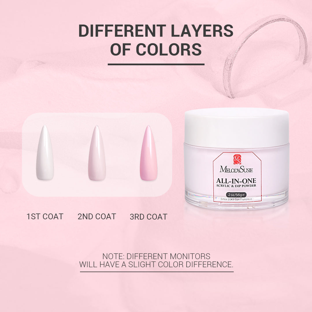 Nude / Pink / Ultra-pink acrylic powder for dipping and sculpting
