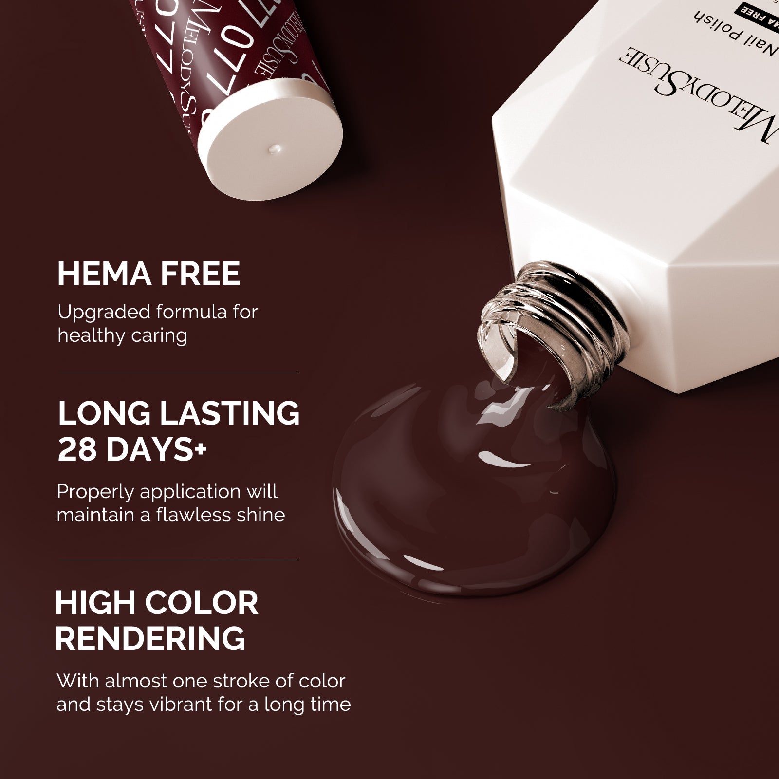 077 Brownie Brown - Hema Free Gel Nail Polish 0.5 fl oz/15ml