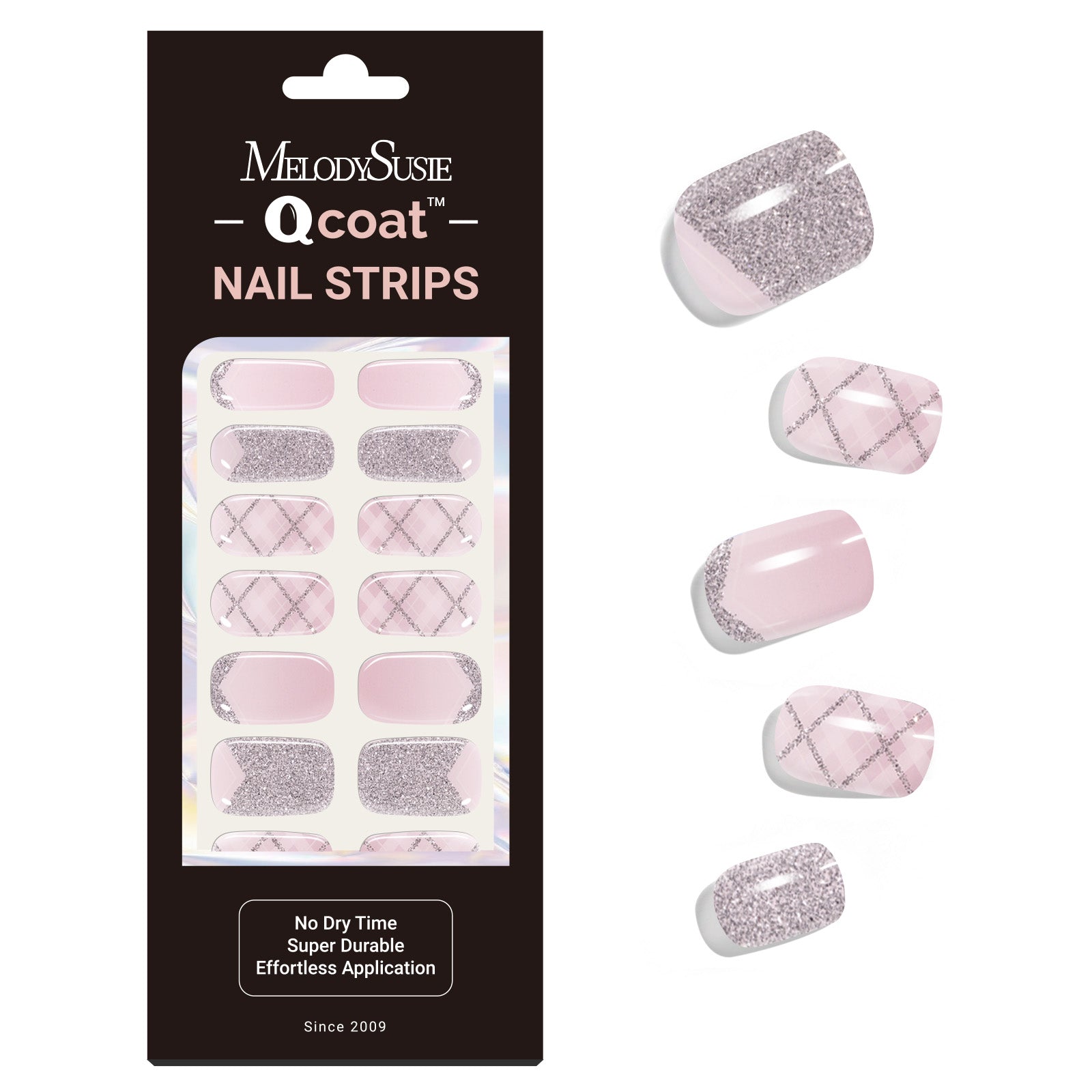 Qcoat Fully Cured Gel Nail Strips - Space French(US ONLY)