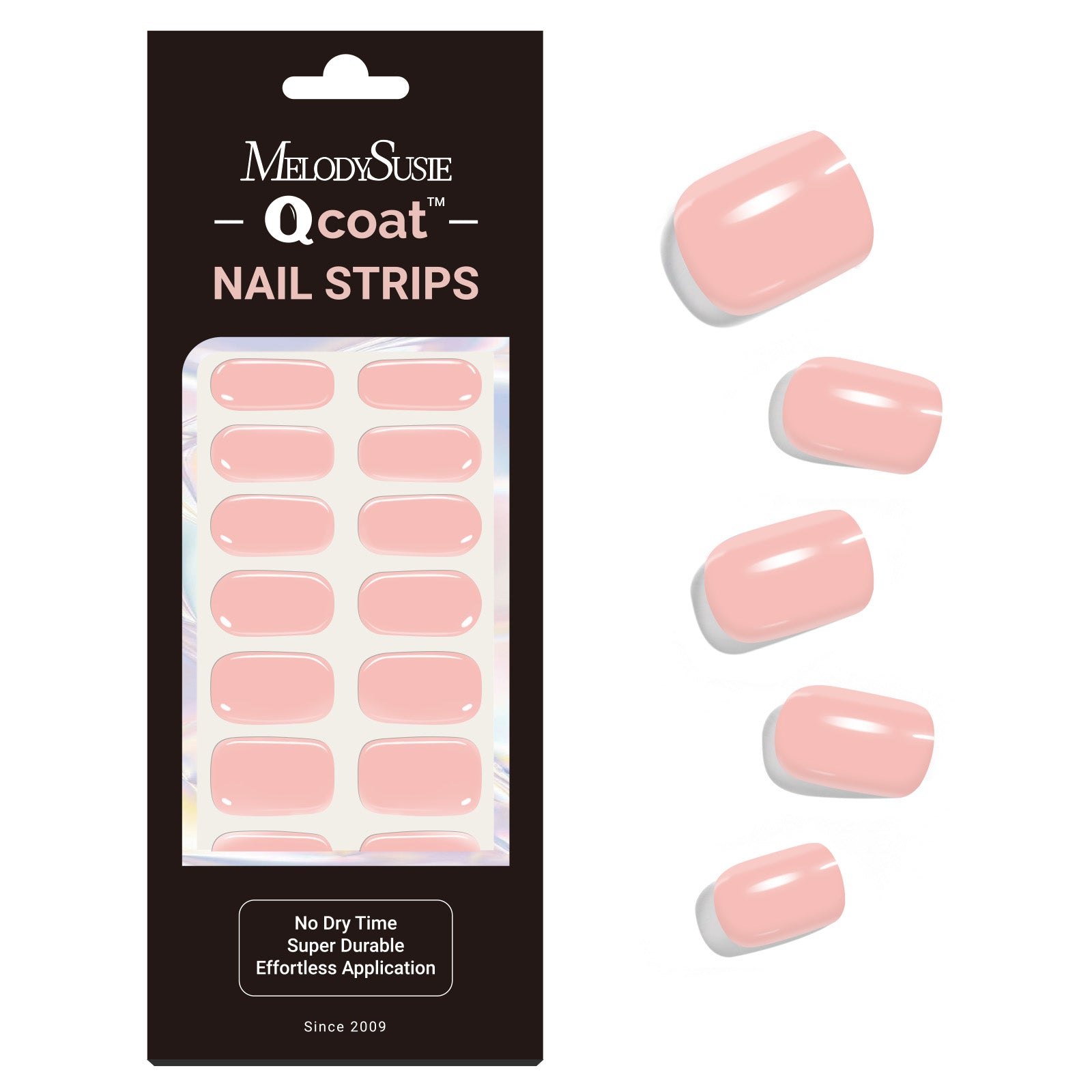 Qcoat Fully Cured Gel Nail Strips - Pastel Pink(US ONLY)