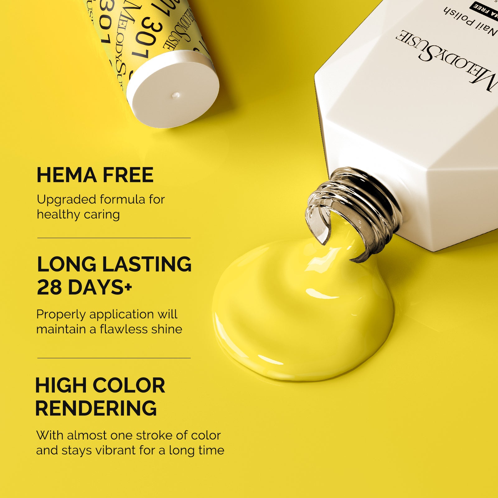 301 Lemonade Yellow - Hema Free Gel Nail Polish 0.5 fl oz/15ml